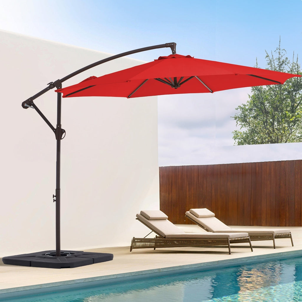 Parasol déporté suspendu à manivelle en acier de 10 pieds
