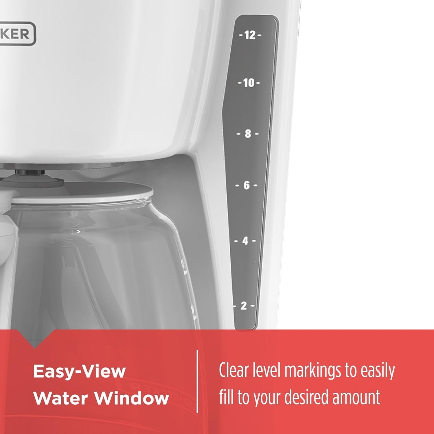 Cafetière numérique 12 tasses, programmable, filtre lavable, Sneak-A-Cup, infusion automatique, maintien de la chaleur, blanche