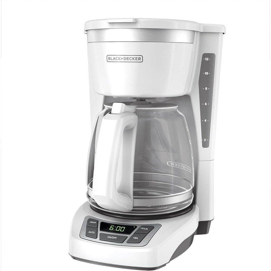 Cafetière numérique 12 tasses, programmable, filtre lavable, Sneak-A-Cup, infusion automatique, maintien de la chaleur, blanche