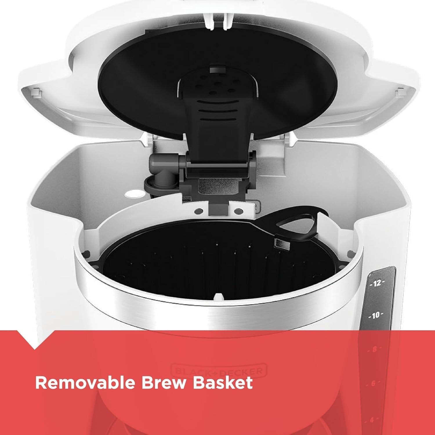 Cafetière numérique 12 tasses, programmable, filtre lavable, Sneak-A-Cup, infusion automatique, maintien de la chaleur, blanche
