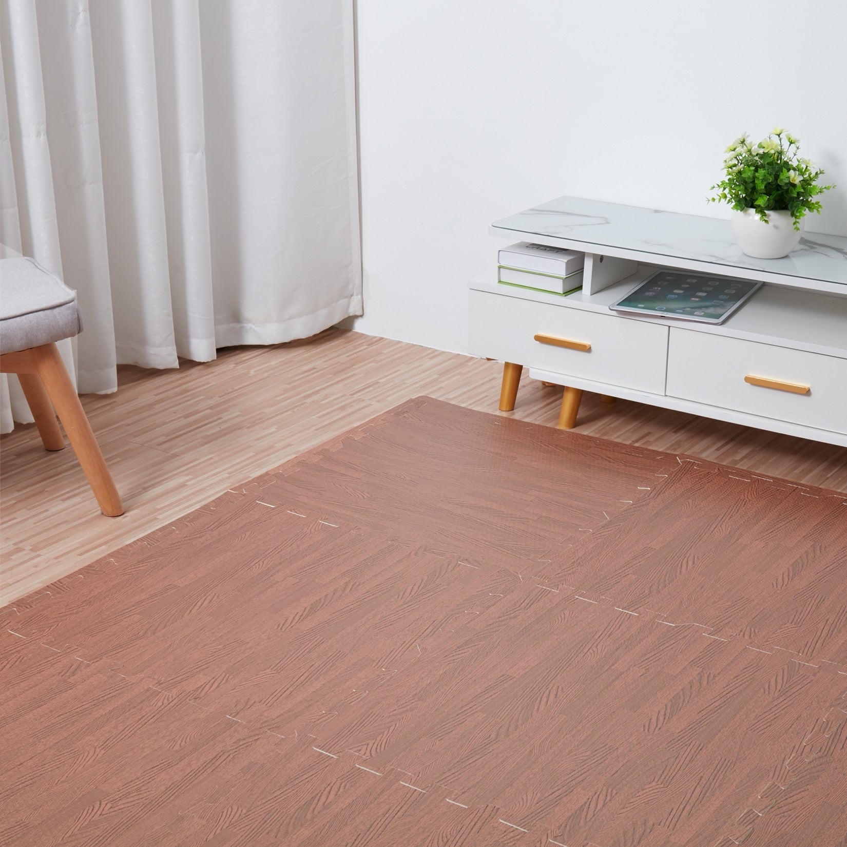 12 dalles de sol en mousse pour salle de sport, 24 x 24, tapis de sol emboîtables, 48 ​​pi²
