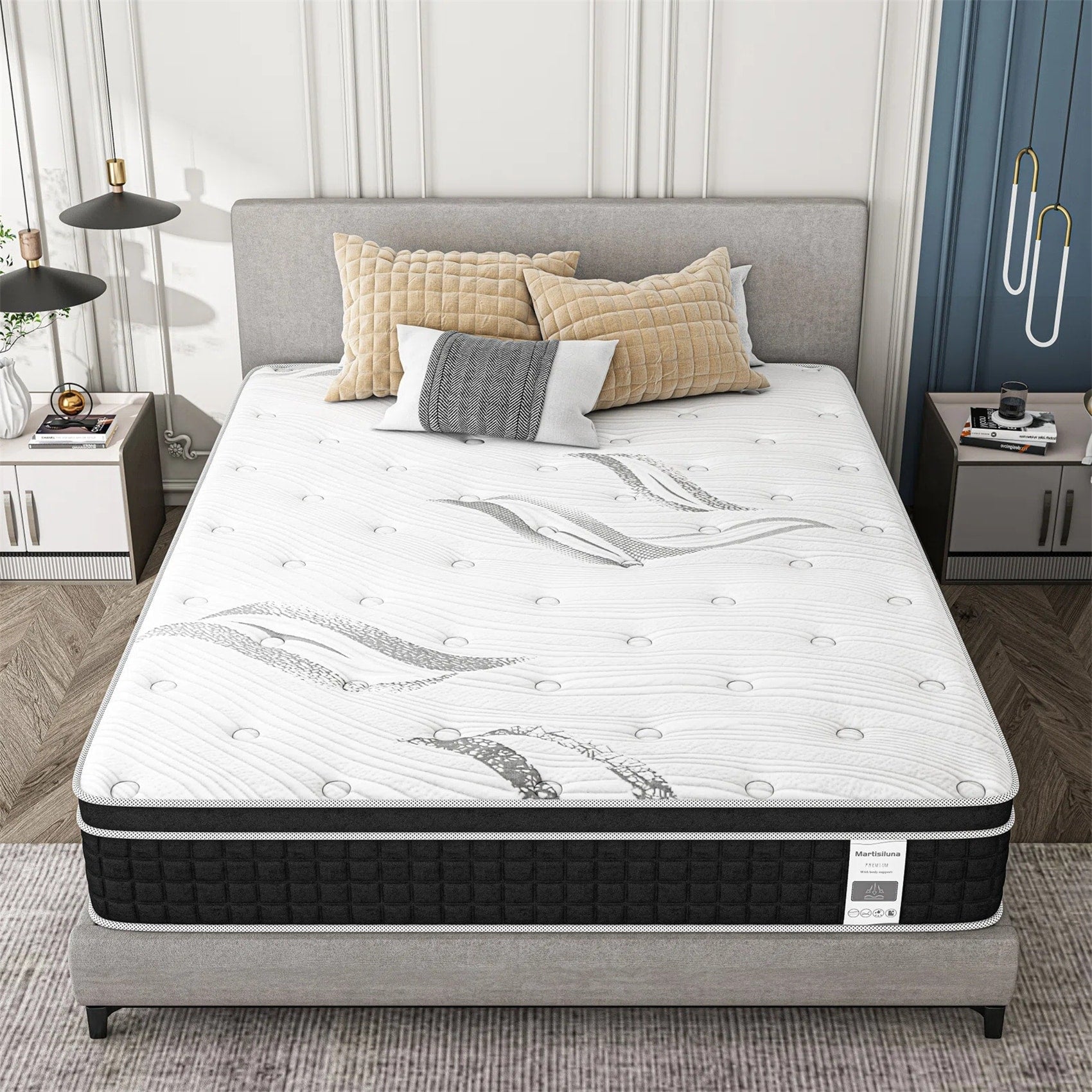 Matelas hybride en mousse à mémoire de forme de 12 pouces dans une boîte