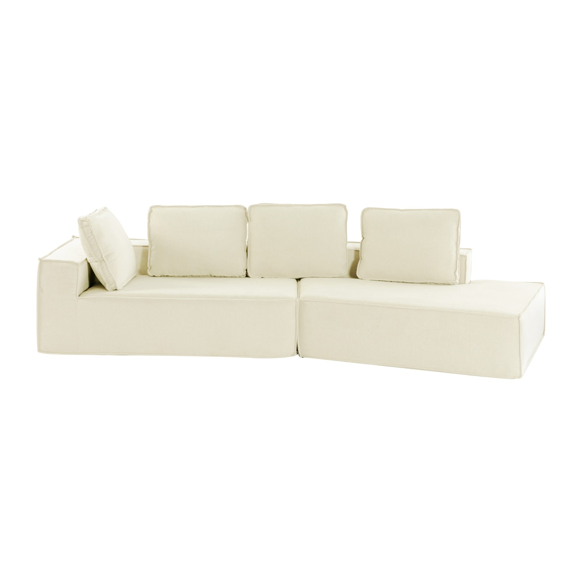 Canapé-lit d'intérieur moderne et élégant, 125 cm, aux lignes épurées, pour le salon, beige