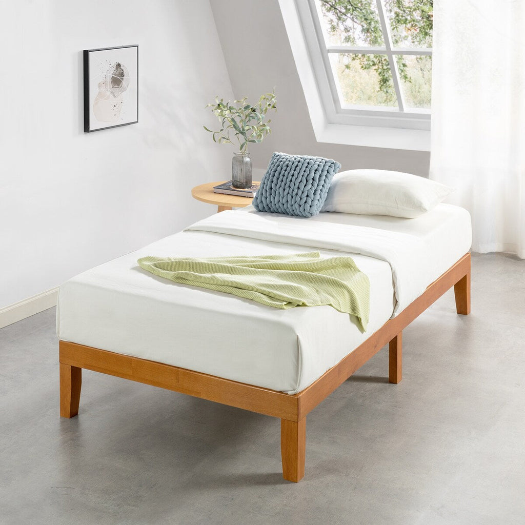 Cadre de lit plateforme classique en bois massif 12
