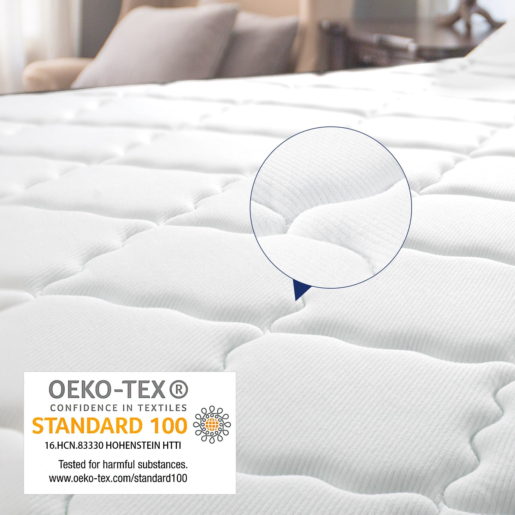 Matelas hybride 14 pouces, mousse à mémoire de forme et ressorts ensachés, fermeté moyenne, tailles Queen et King en option