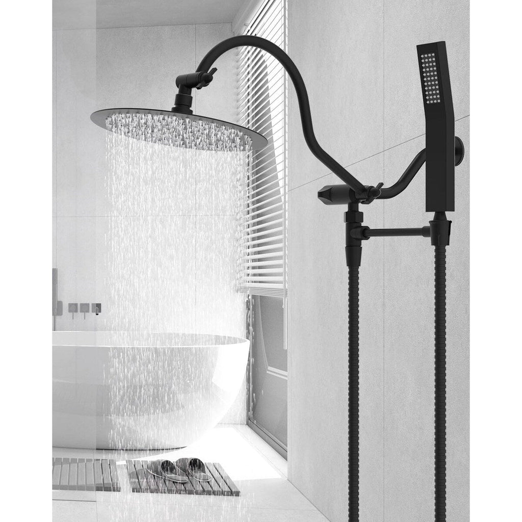 Pommeau de douche à effet pluie haute pression tout en métal de 10 pouces avec pommeau combiné
