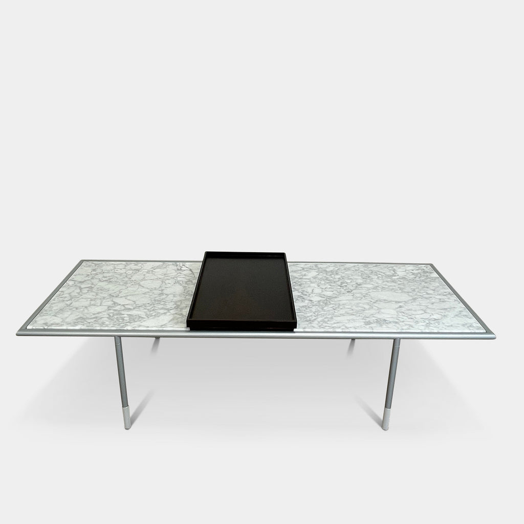 Table basse Artelano en marbre de Carrare avec plateau en bois