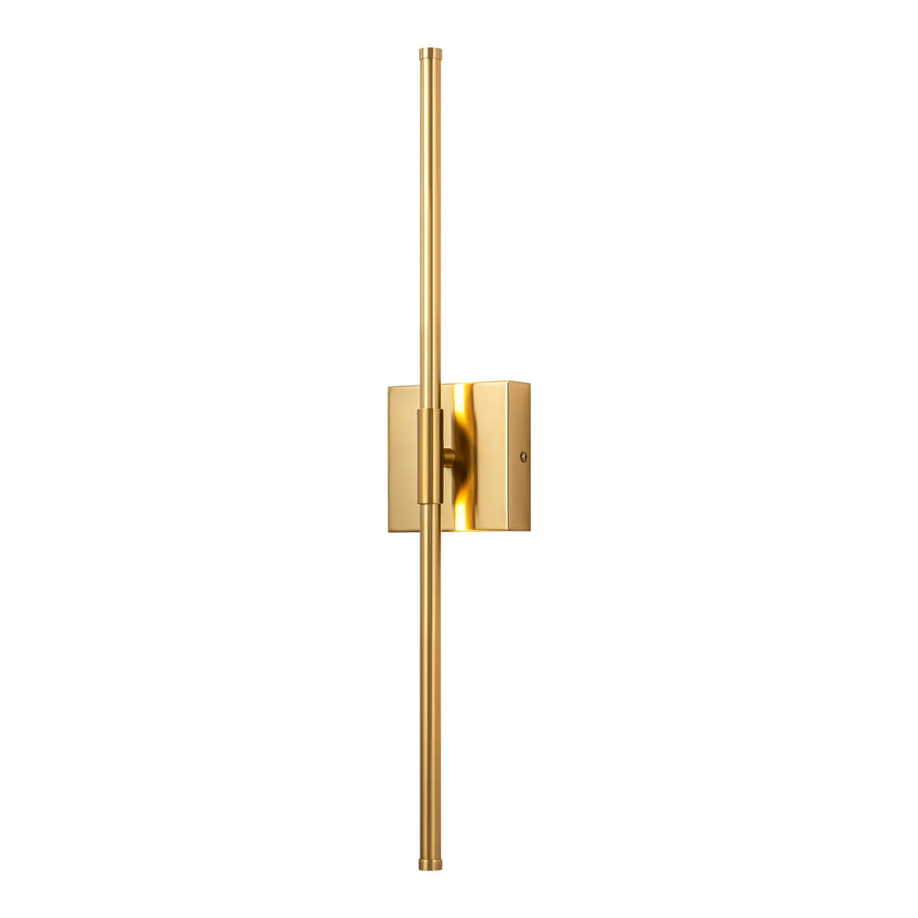 Applique murale linéaire moderne à 1 ampoule, noire, dorée et nickel, à LED, à intensité variable, pour salle de bain