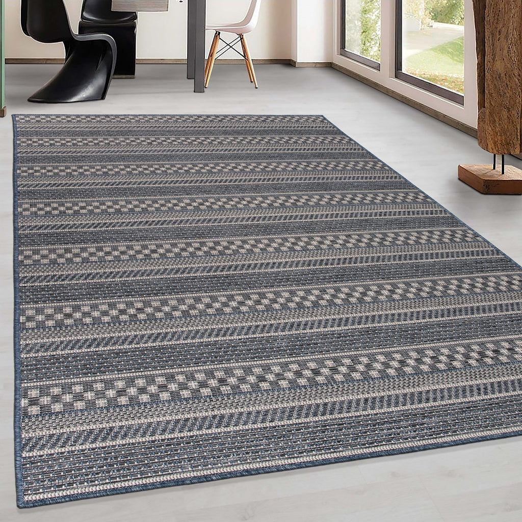Tapis d'intérieur/extérieur à rayures géométriques bohèmes World Rug Gallery