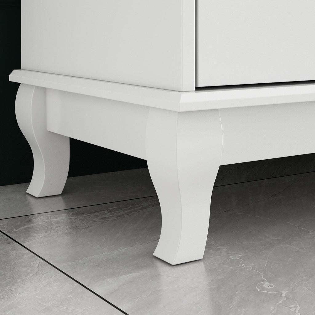 Commode double blanche à 10 tiroirs pour chambre à coucher, grand espace de rangement