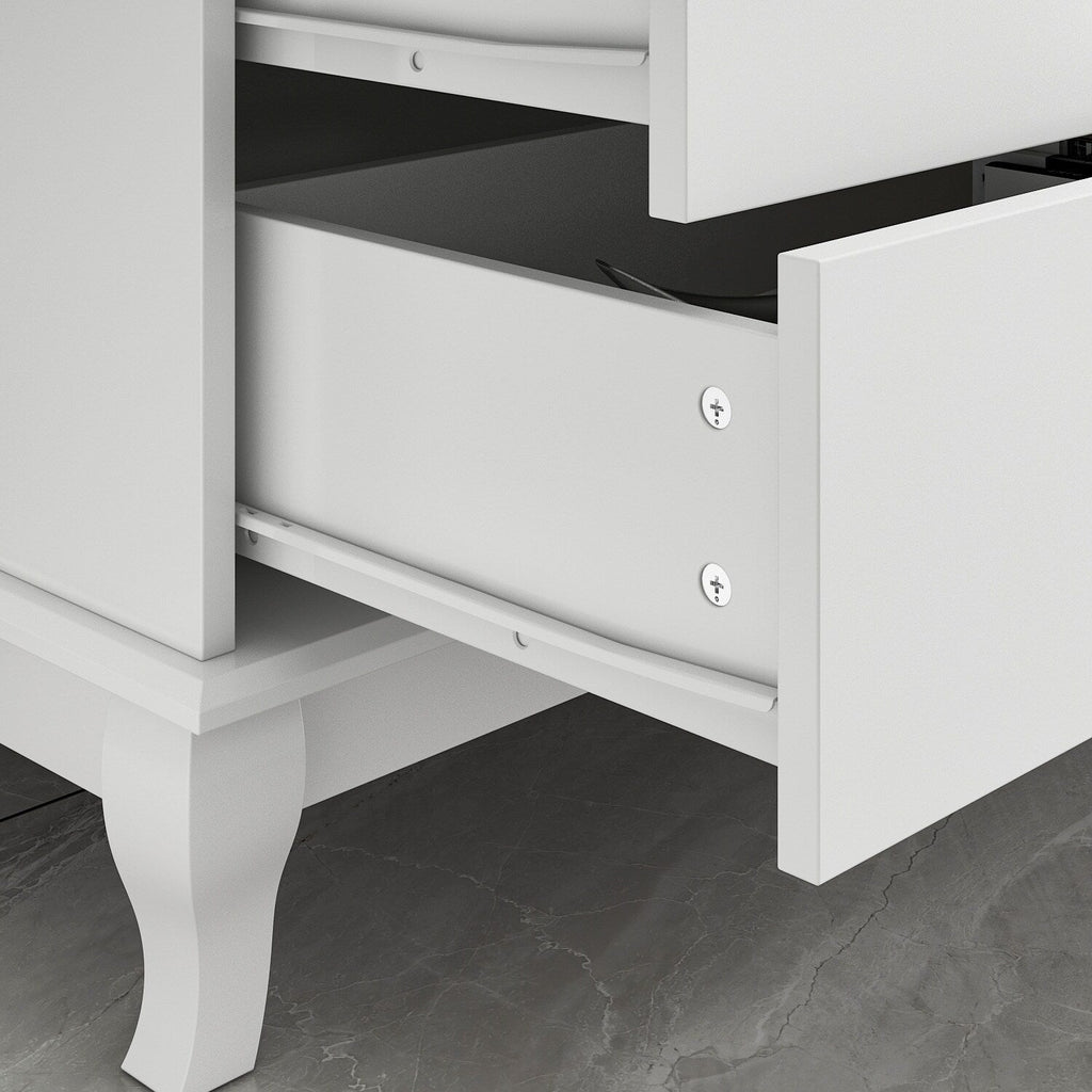 Commode double blanche à 10 tiroirs pour chambre à coucher, grand espace de rangement