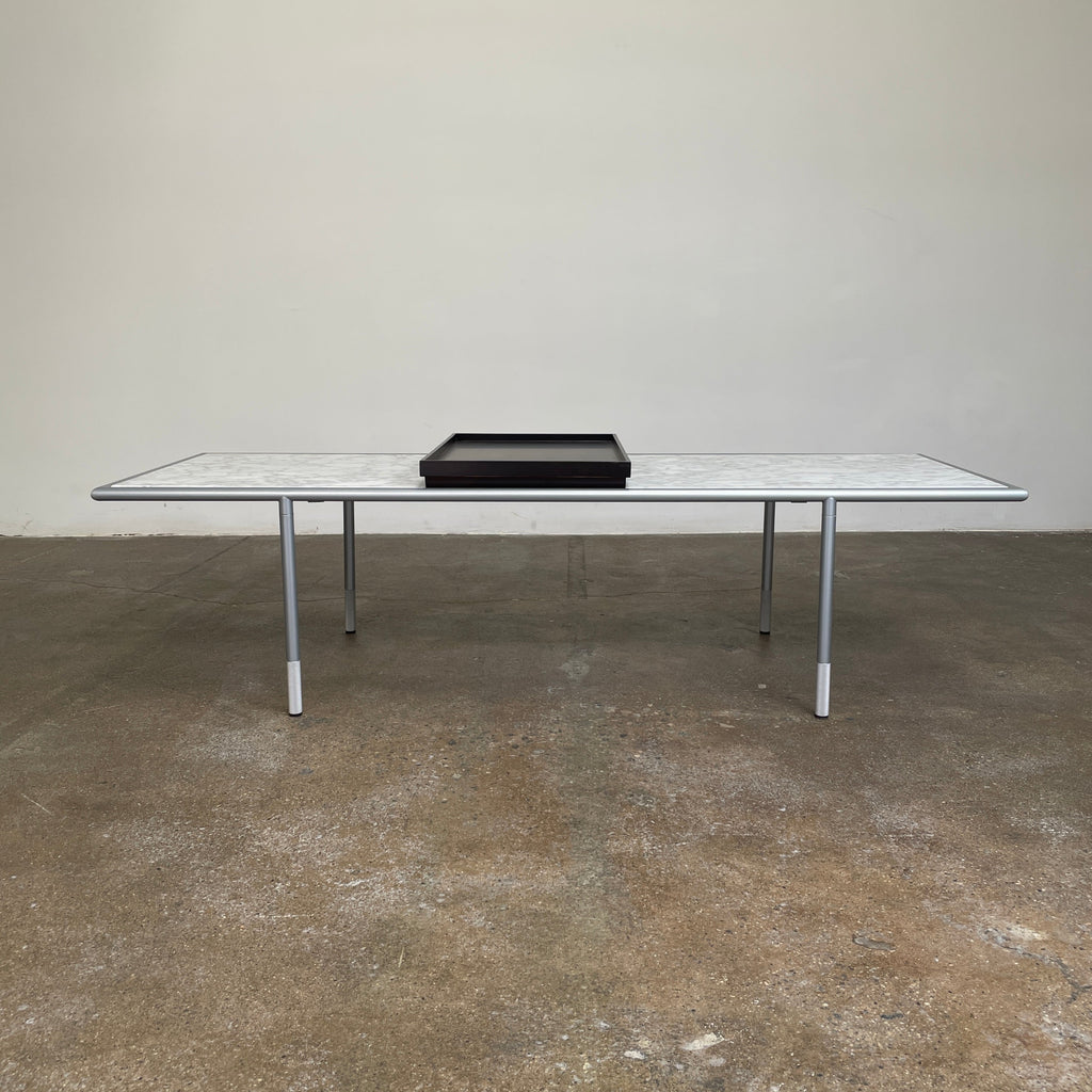 Table basse Artelano en marbre de Carrare avec plateau en bois