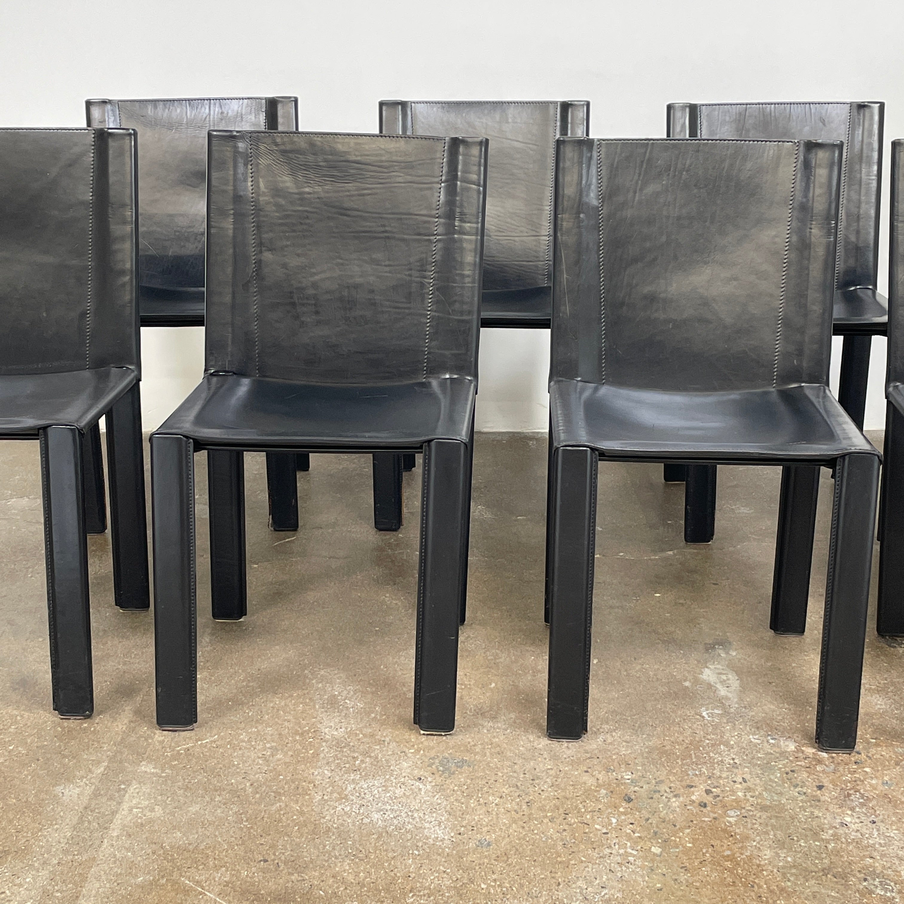 Ensemble de 8 chaises de salle à manger vintage « Coral » de Matteo Grassi