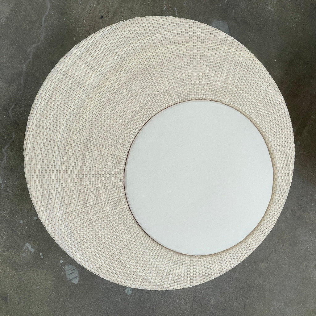 Ensemble de canapé pivotant Dedon Orbit avec baldaquin, pouf et table d'appoint