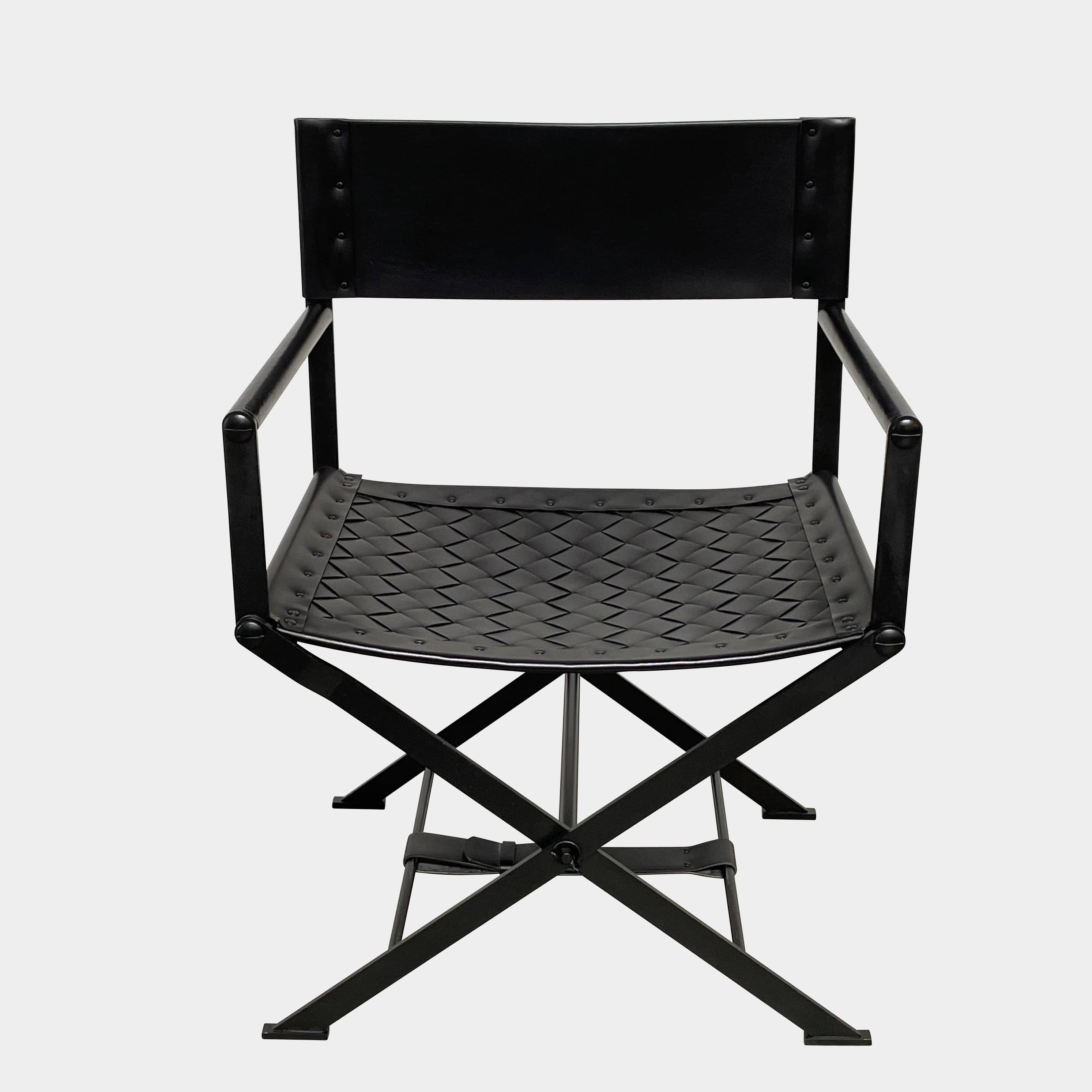 Fauteuil de réalisateur en cuir Nero de Bottega Veneta