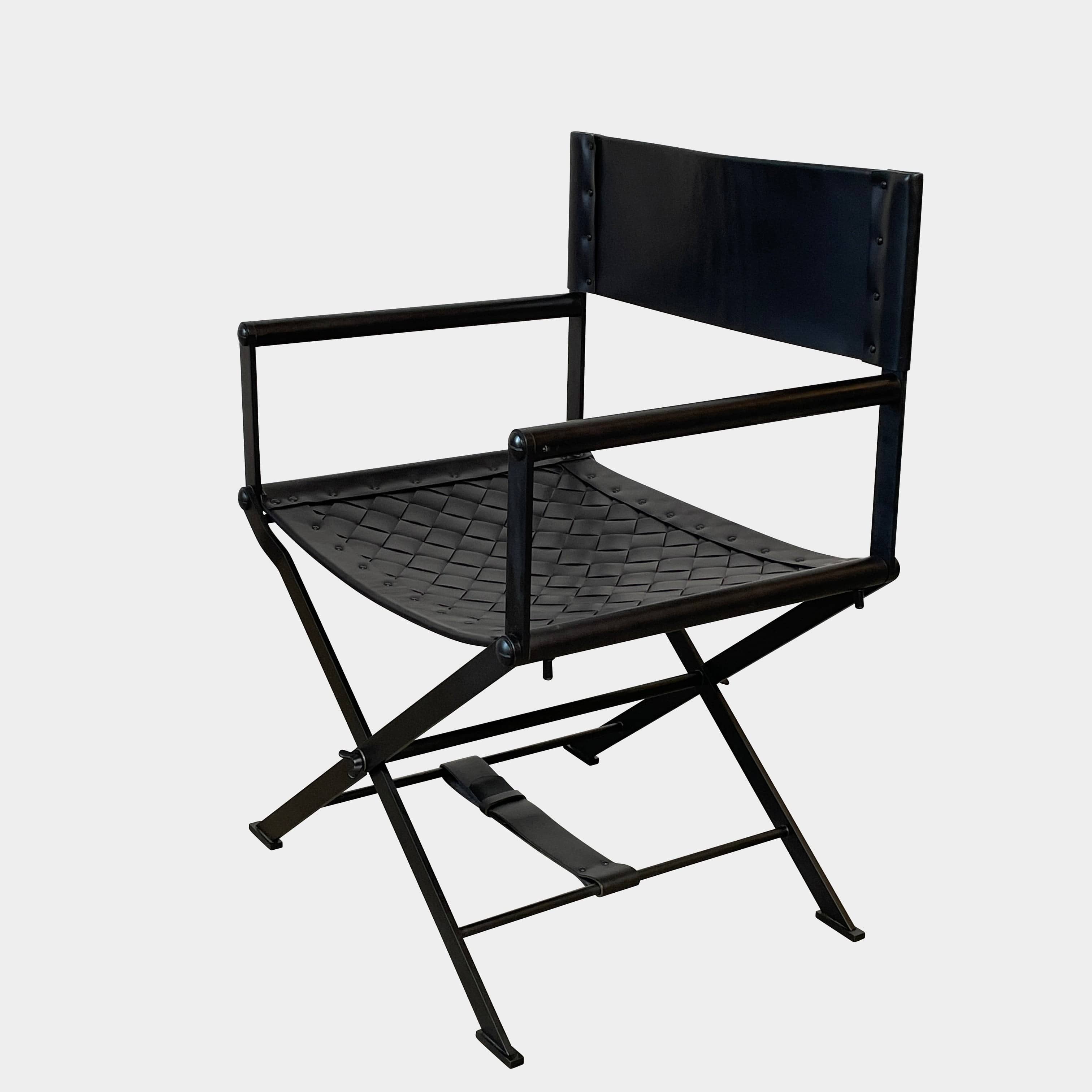 Fauteuil de réalisateur en cuir Nero de Bottega Veneta