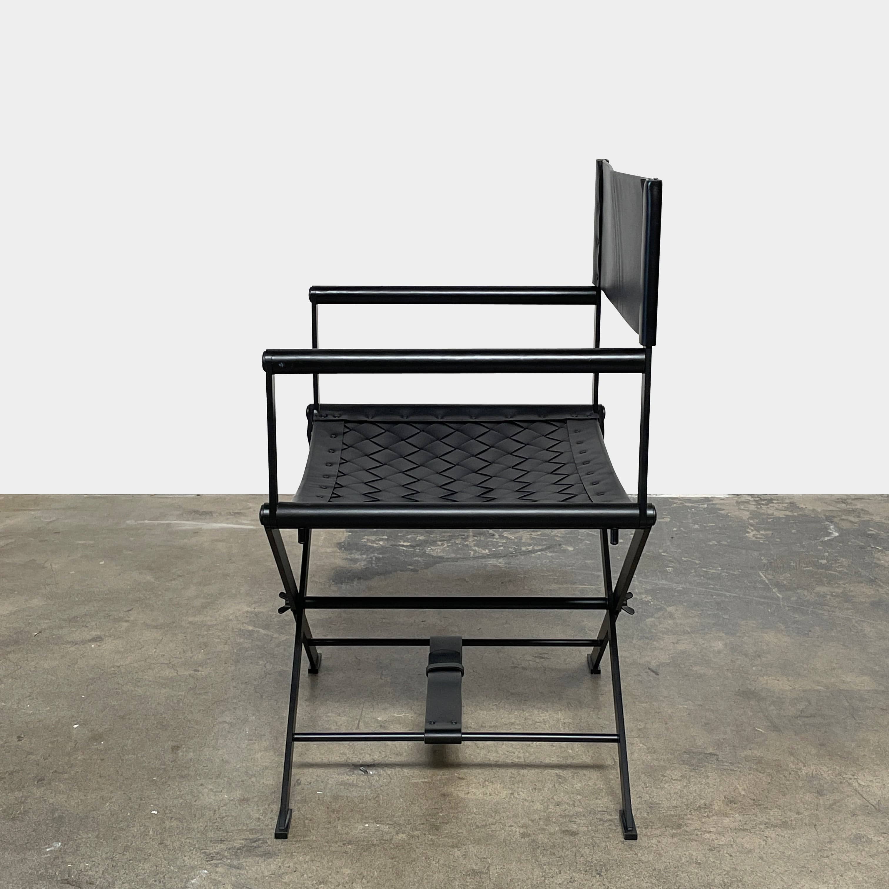 Fauteuil de réalisateur en cuir Nero de Bottega Veneta