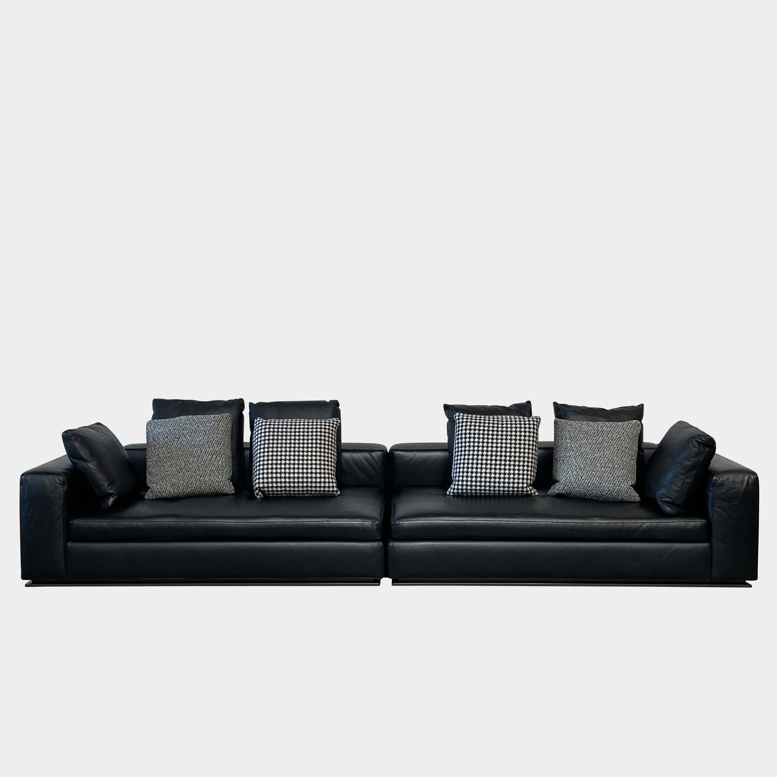 Canapé en cuir noir Minotti Hamilton