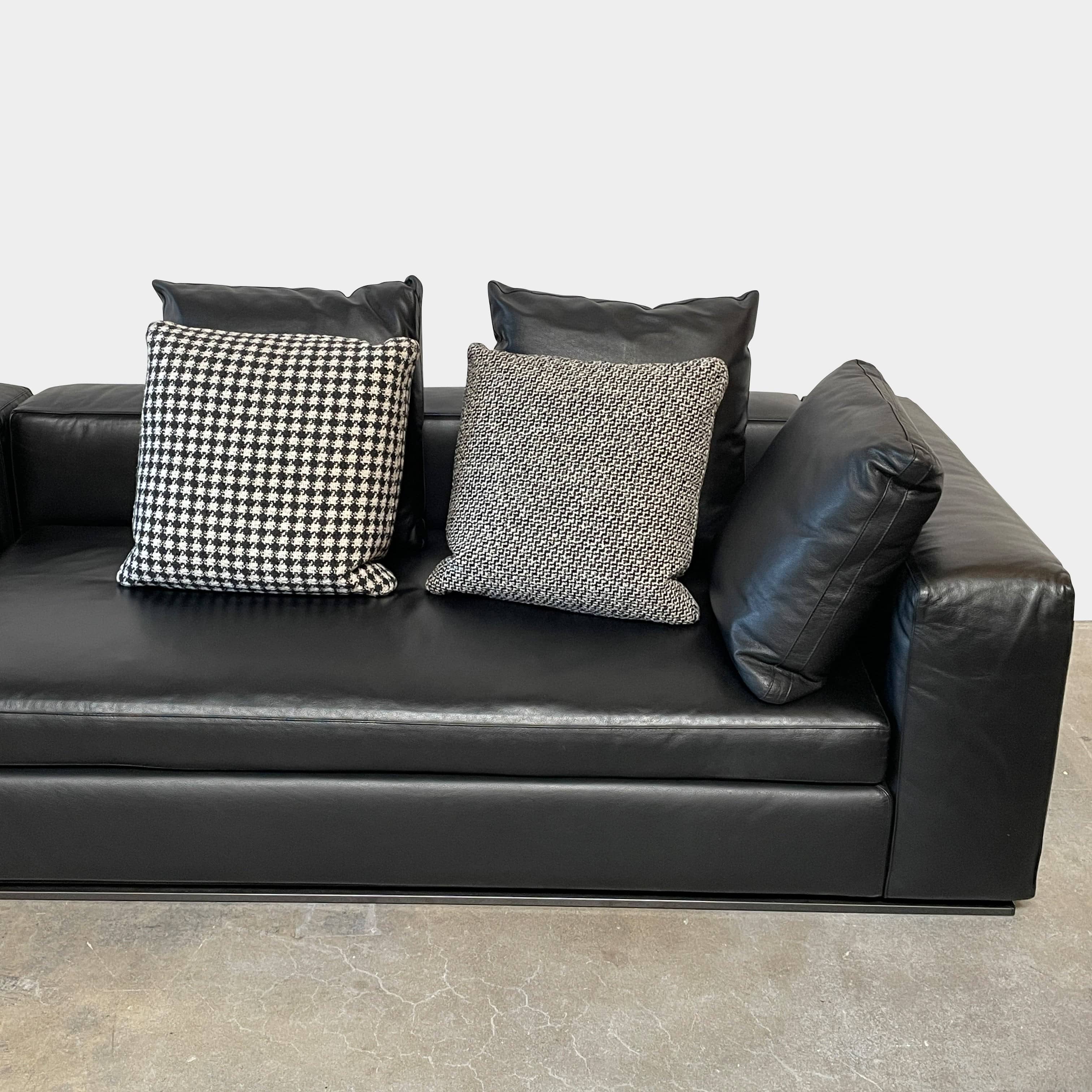 Canapé en cuir noir Minotti Hamilton
