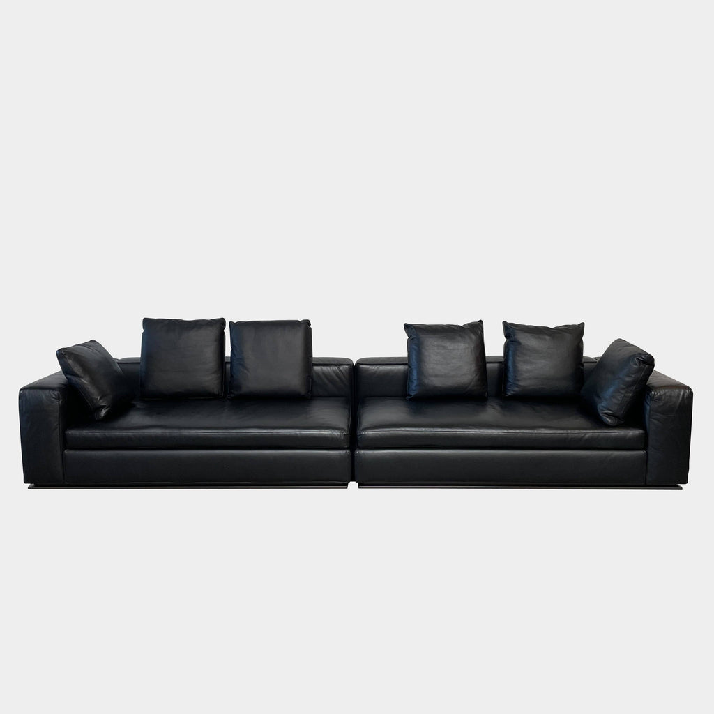 Canapé en cuir noir Minotti Hamilton