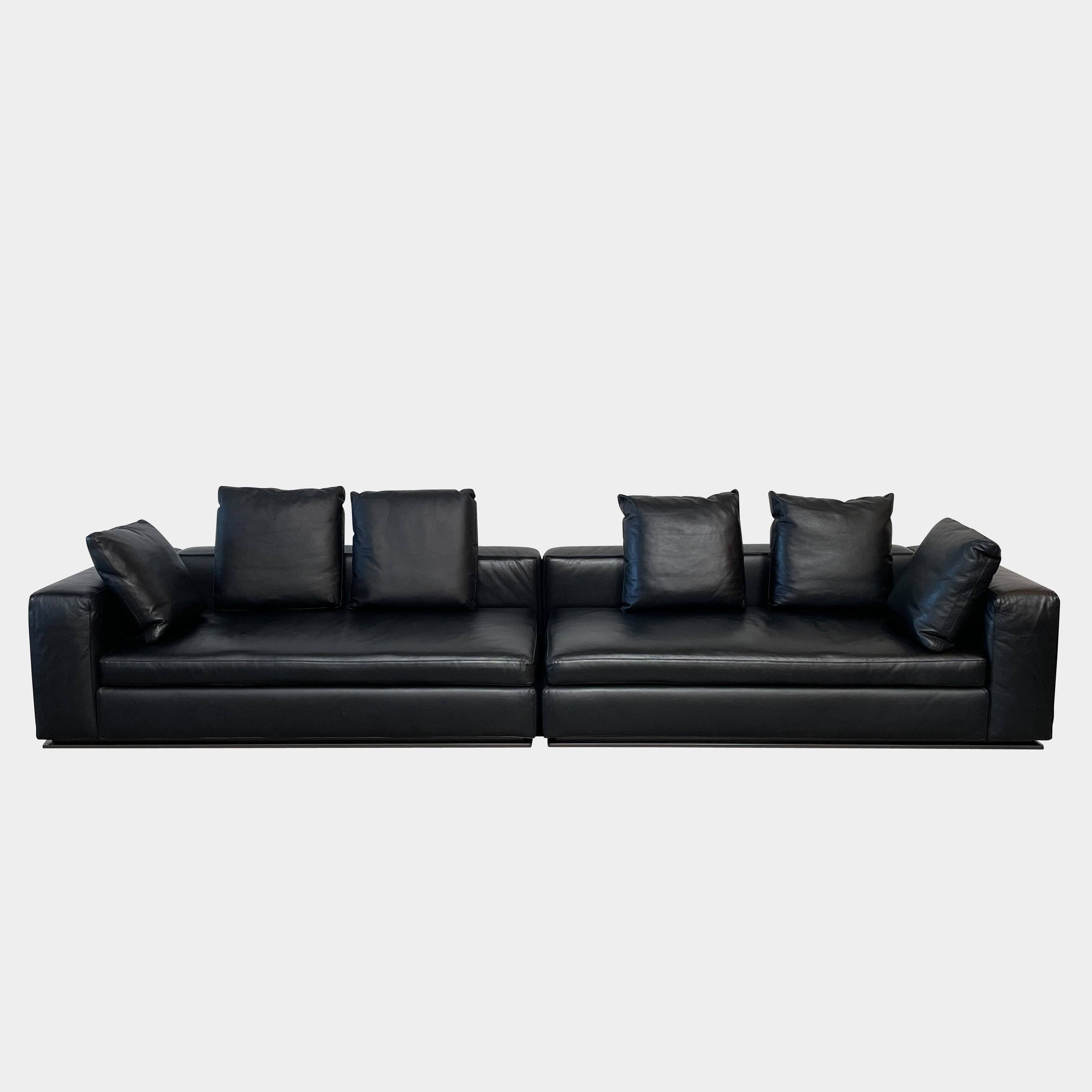 Canapé en cuir noir Minotti Hamilton