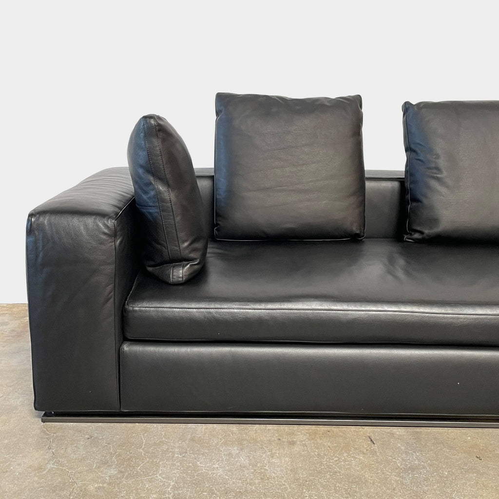 Canapé en cuir noir Minotti Hamilton
