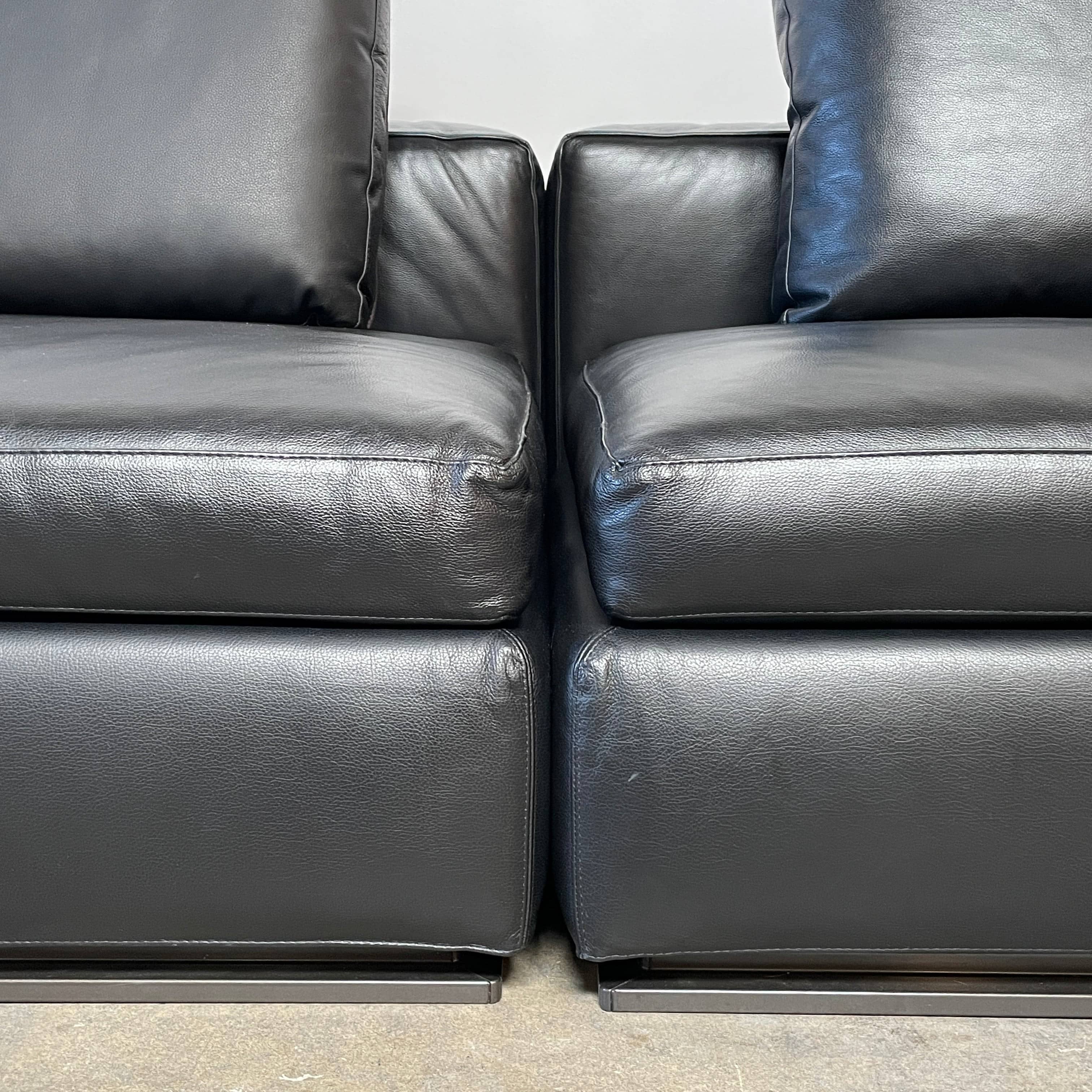 Canapé en cuir noir Minotti Hamilton