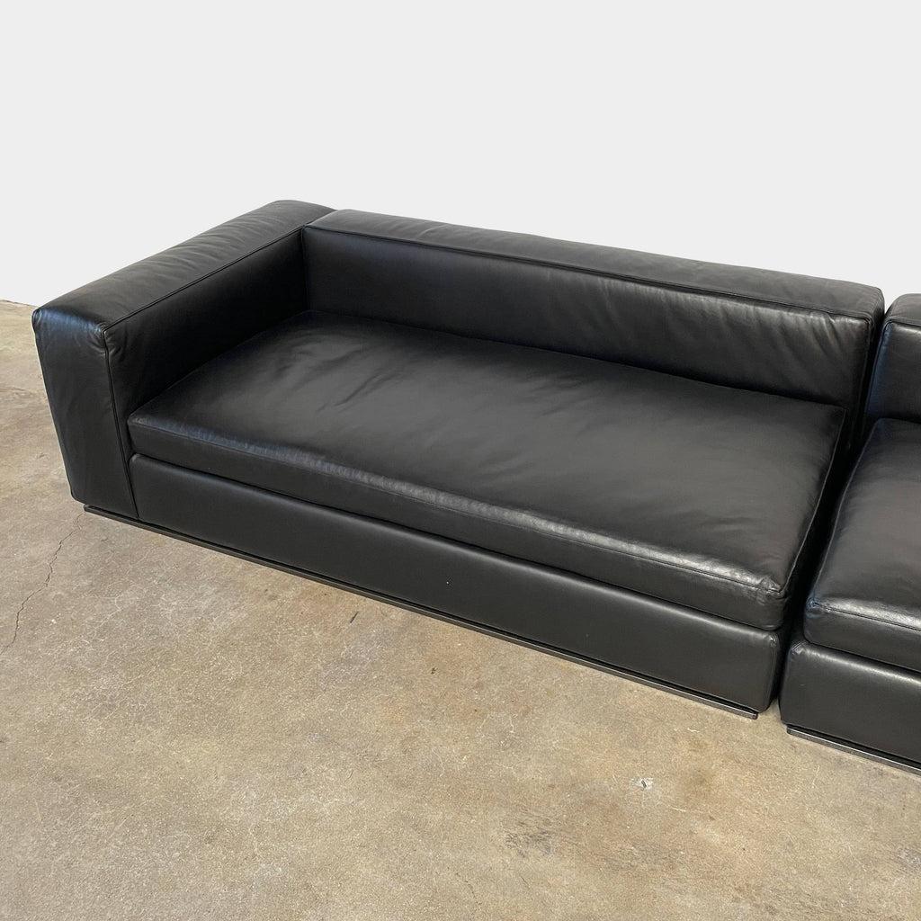 Canapé en cuir noir Minotti Hamilton