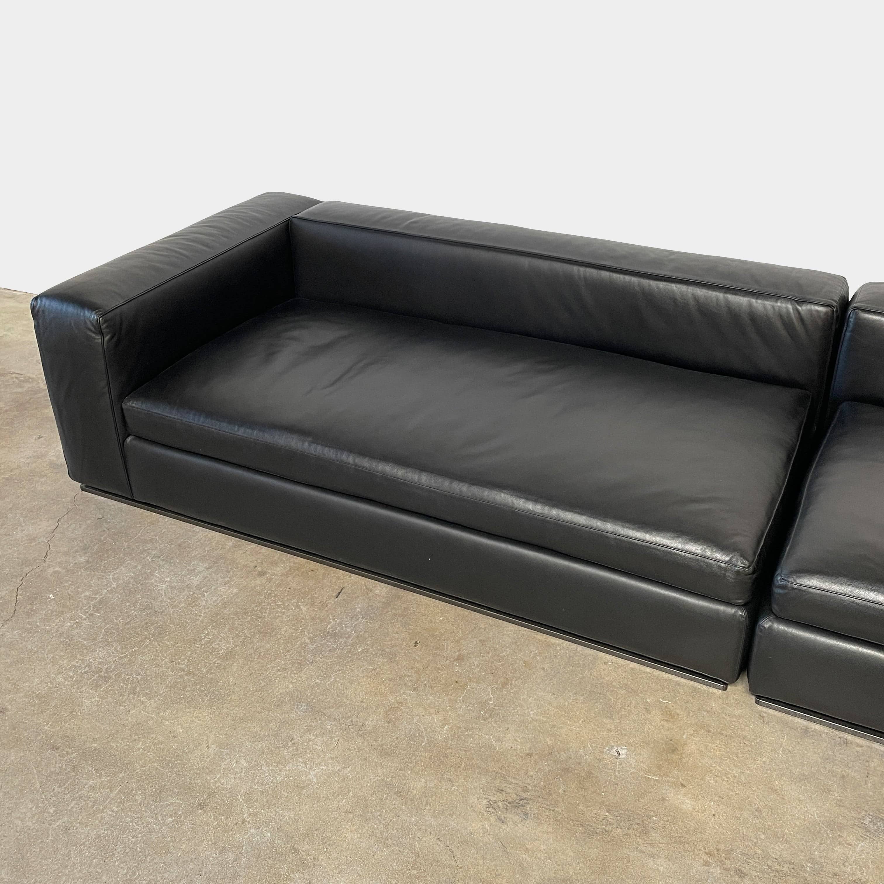Canapé en cuir noir Minotti Hamilton