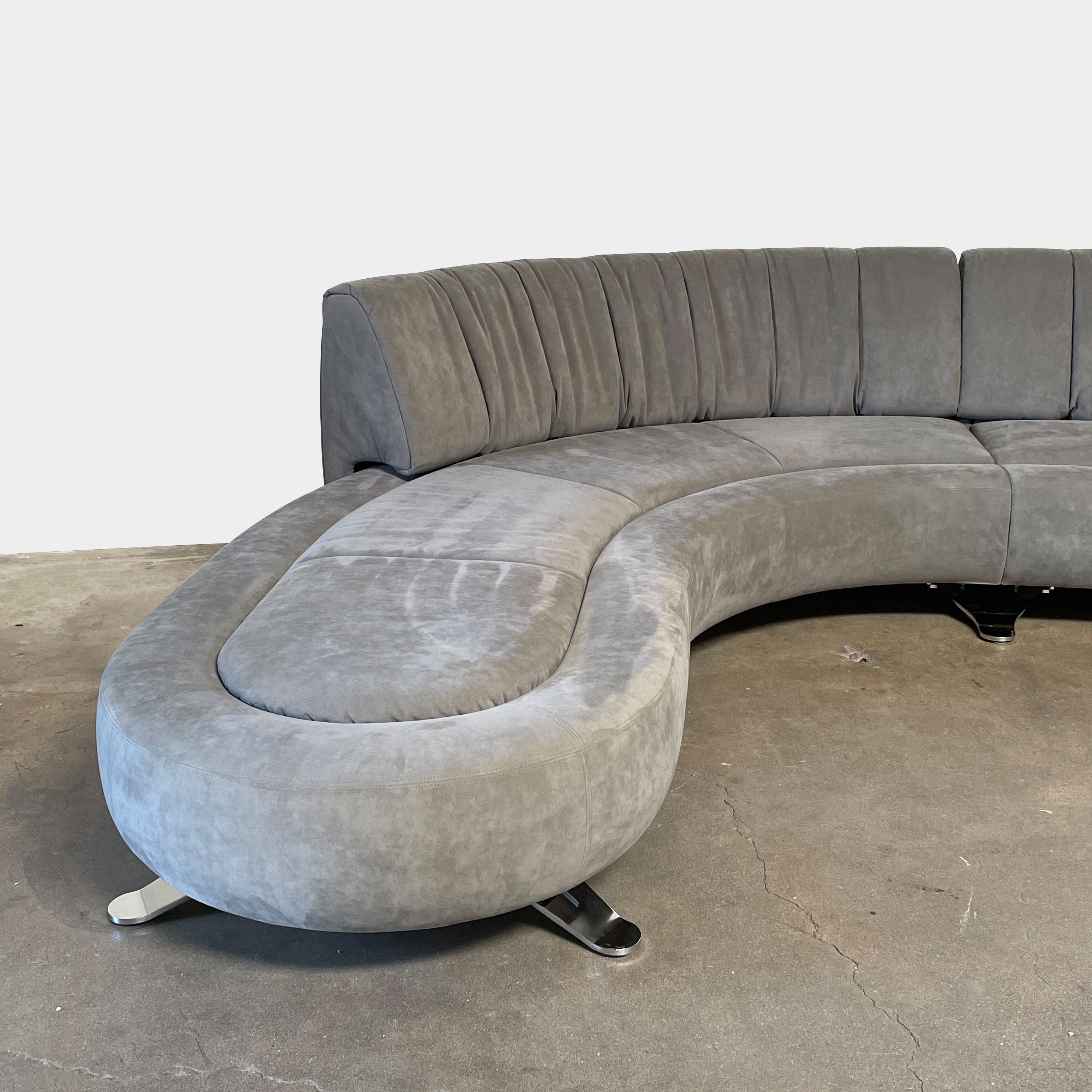 Canapé River DS-1064 De Sede en cuir nubuck gris