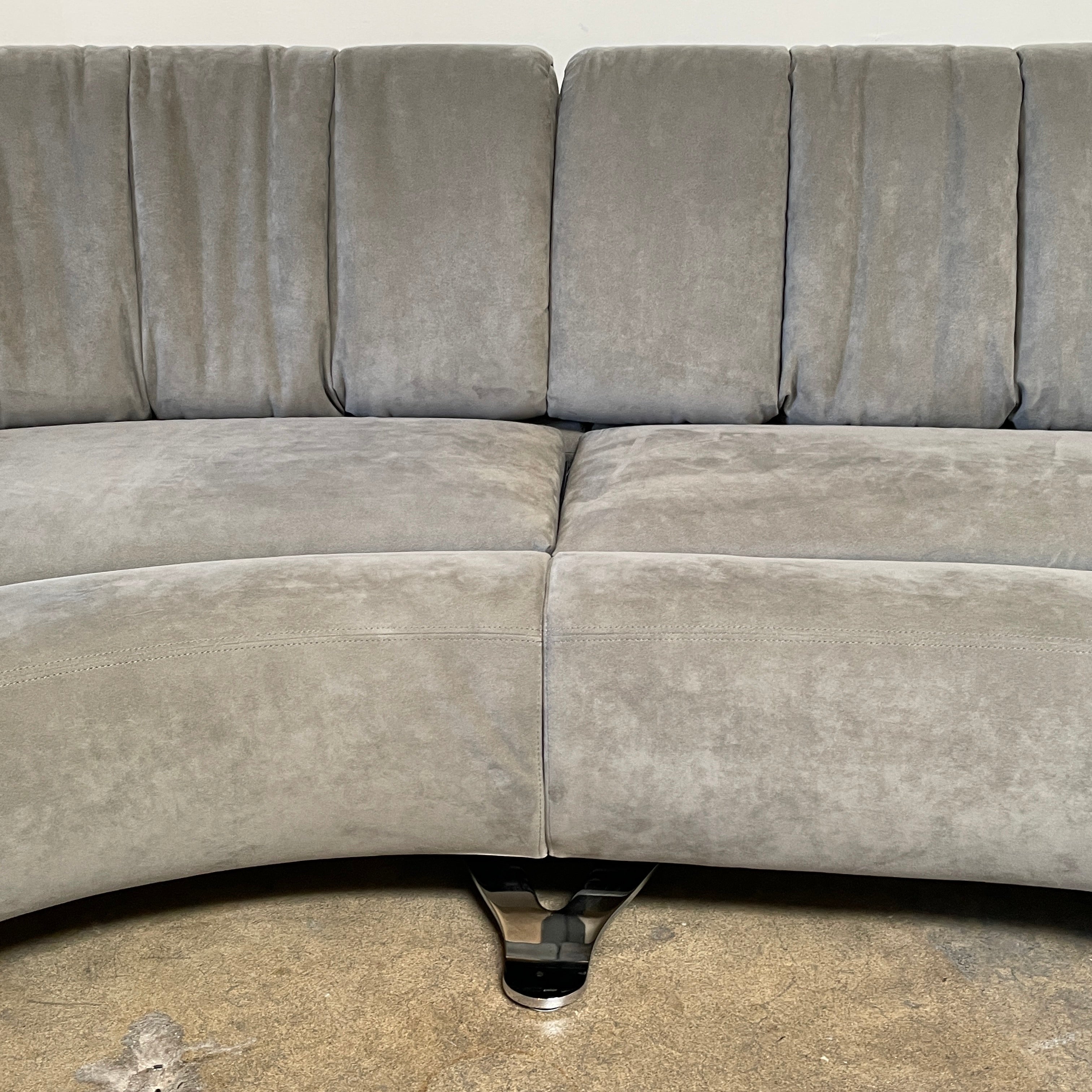 Canapé River DS-1064 De Sede en cuir nubuck gris