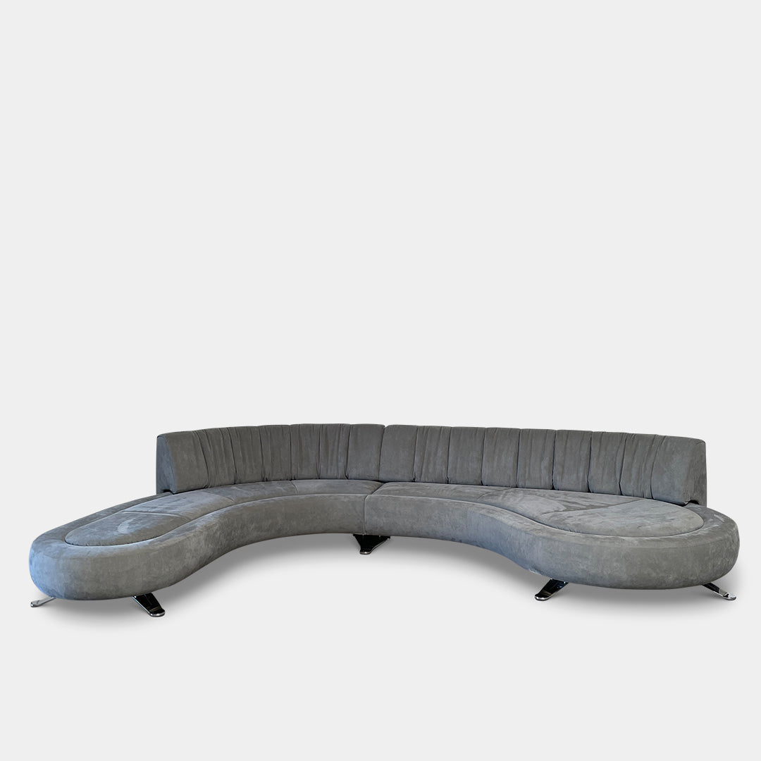 Canapé River DS-1064 De Sede en cuir nubuck gris