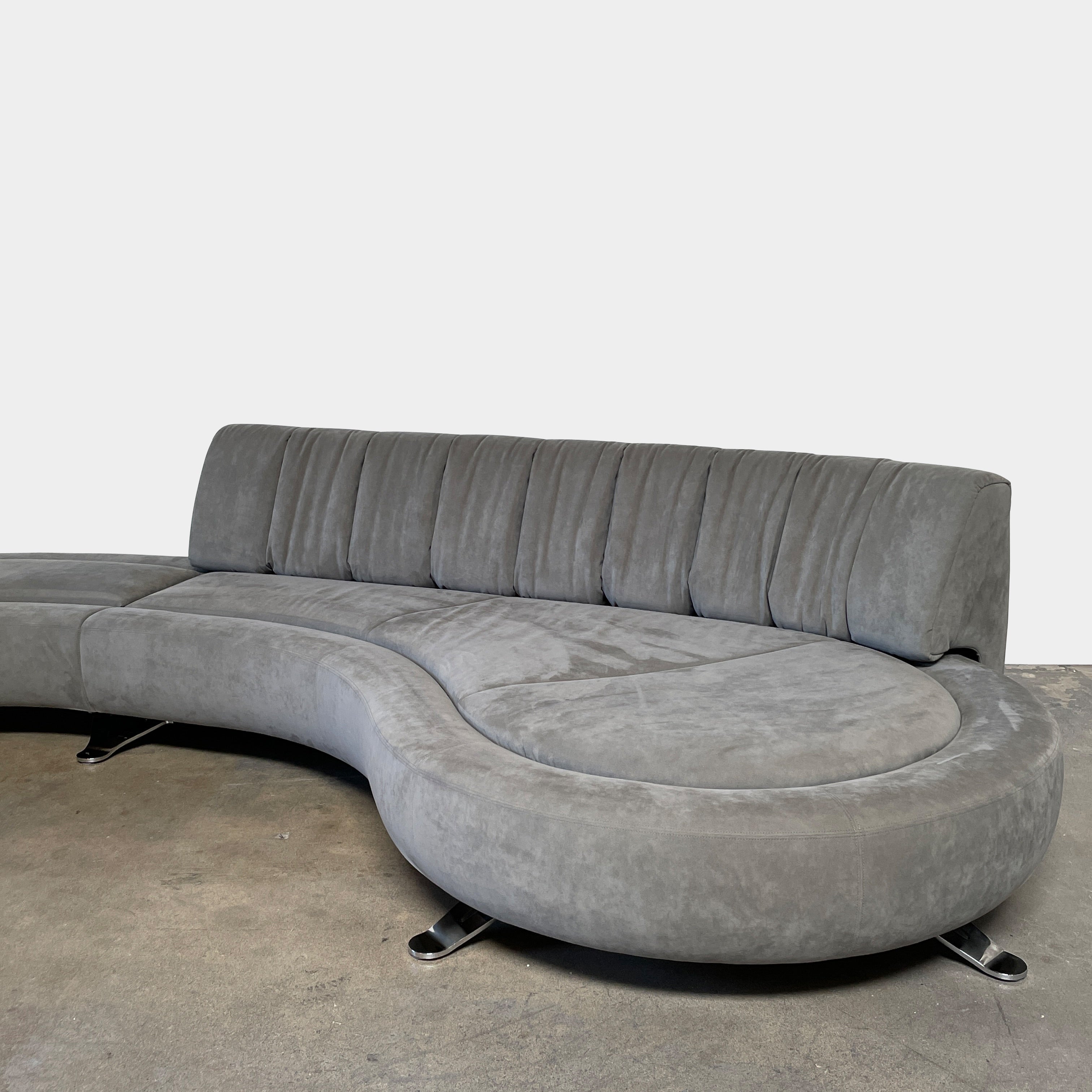 Canapé River DS-1064 De Sede en cuir nubuck gris