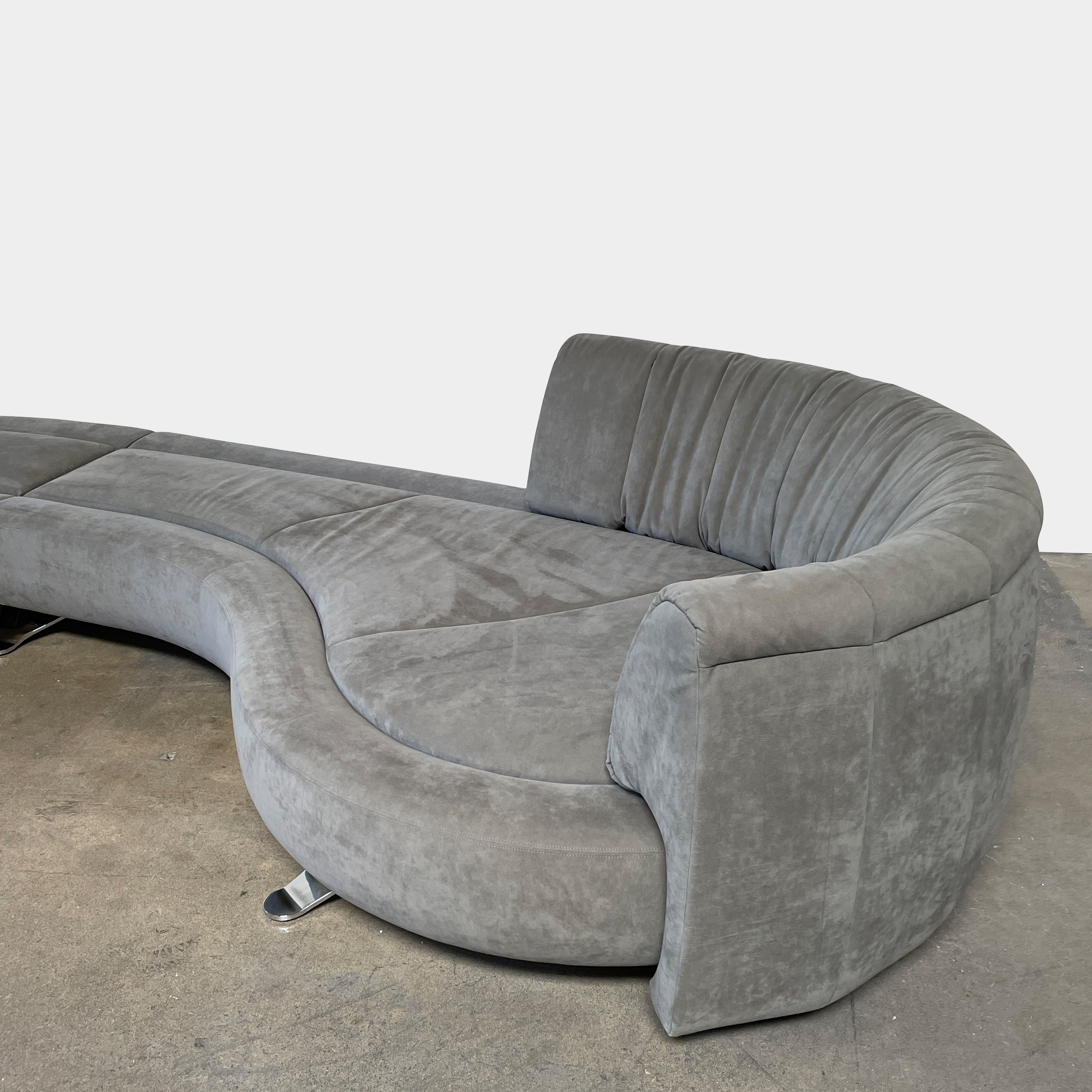 Canapé River DS-1064 De Sede en cuir nubuck gris