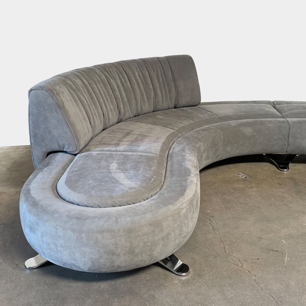 Canapé River DS-1064 De Sede en cuir nubuck gris