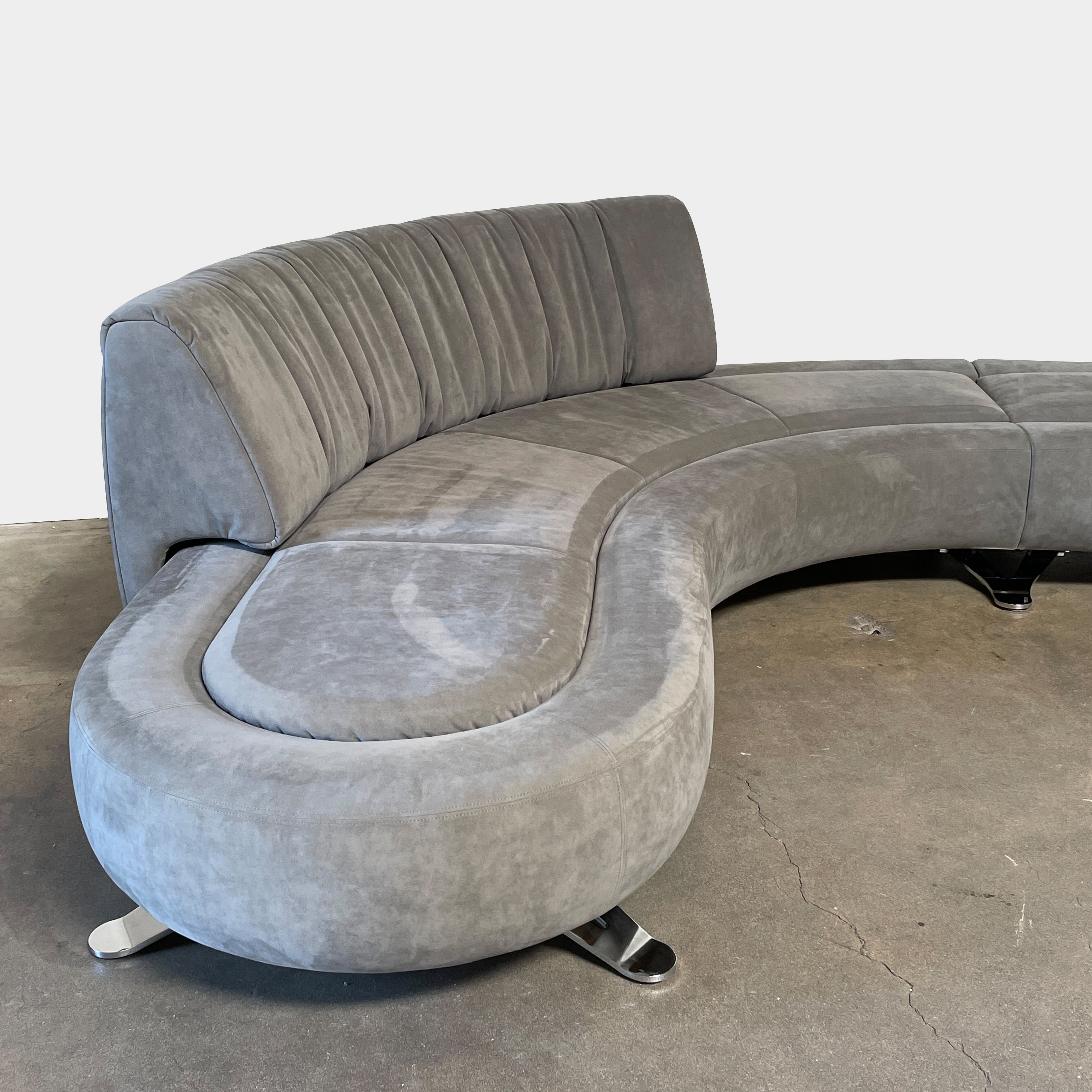 Canapé River DS-1064 De Sede en cuir nubuck gris