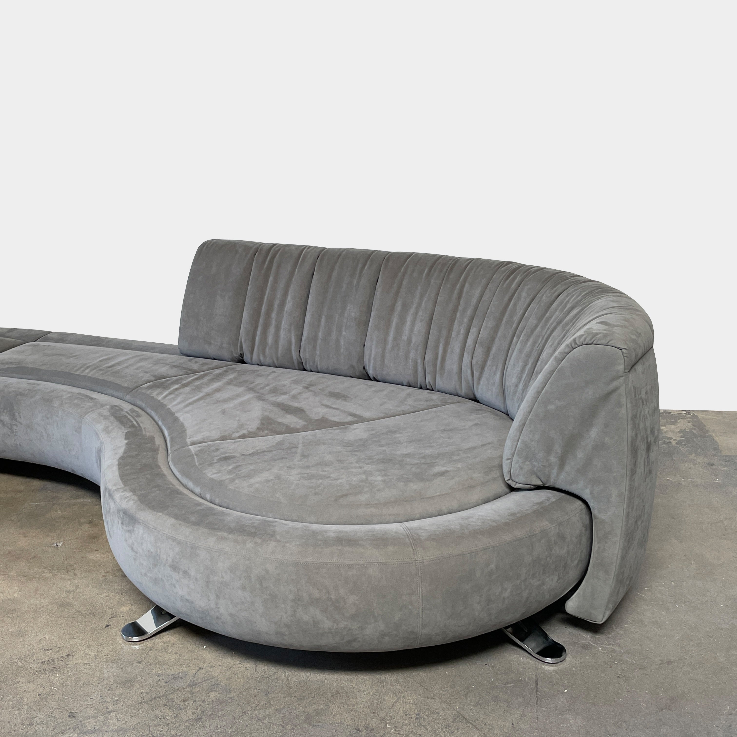 Canapé River DS-1064 De Sede en cuir nubuck gris