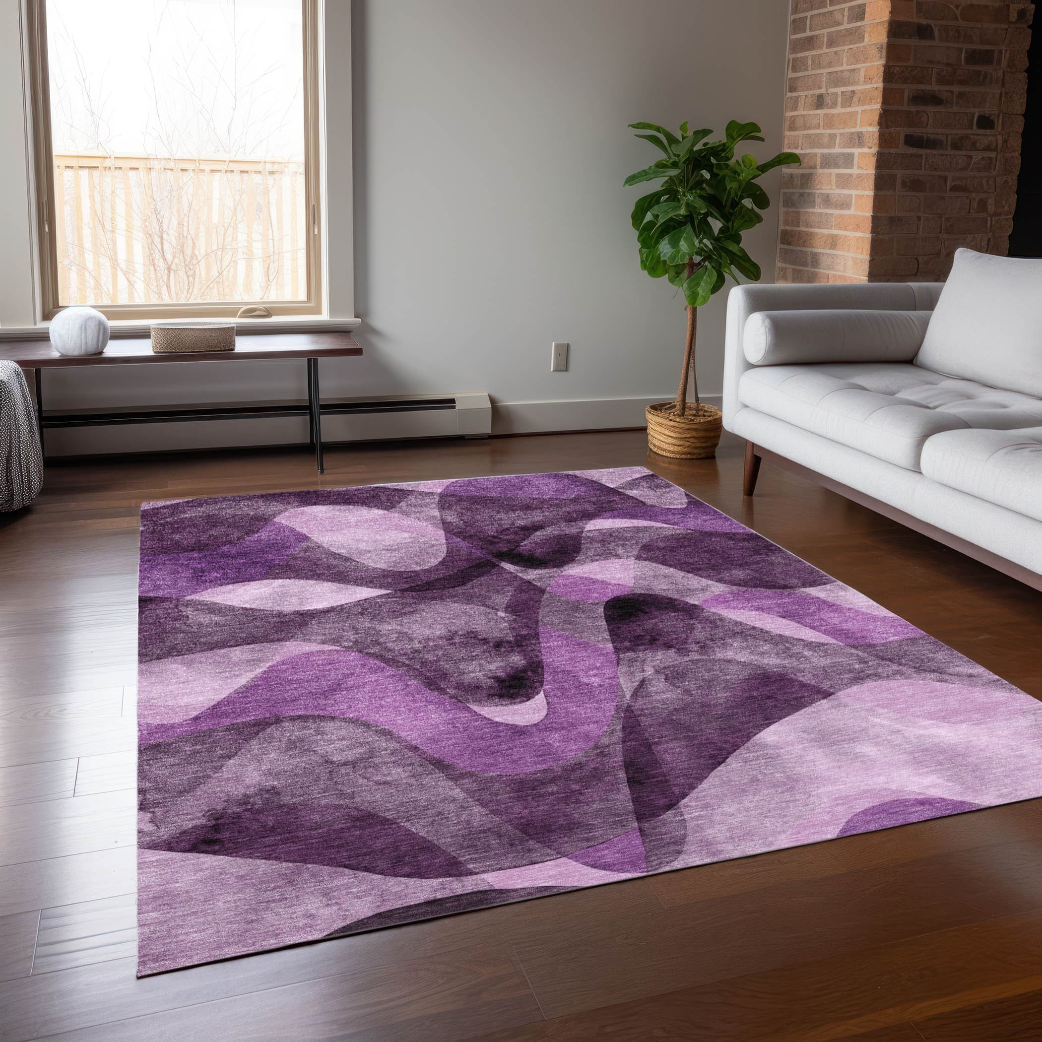Tapis Chantille moderne lavable en machine pour intérieur/extérieur