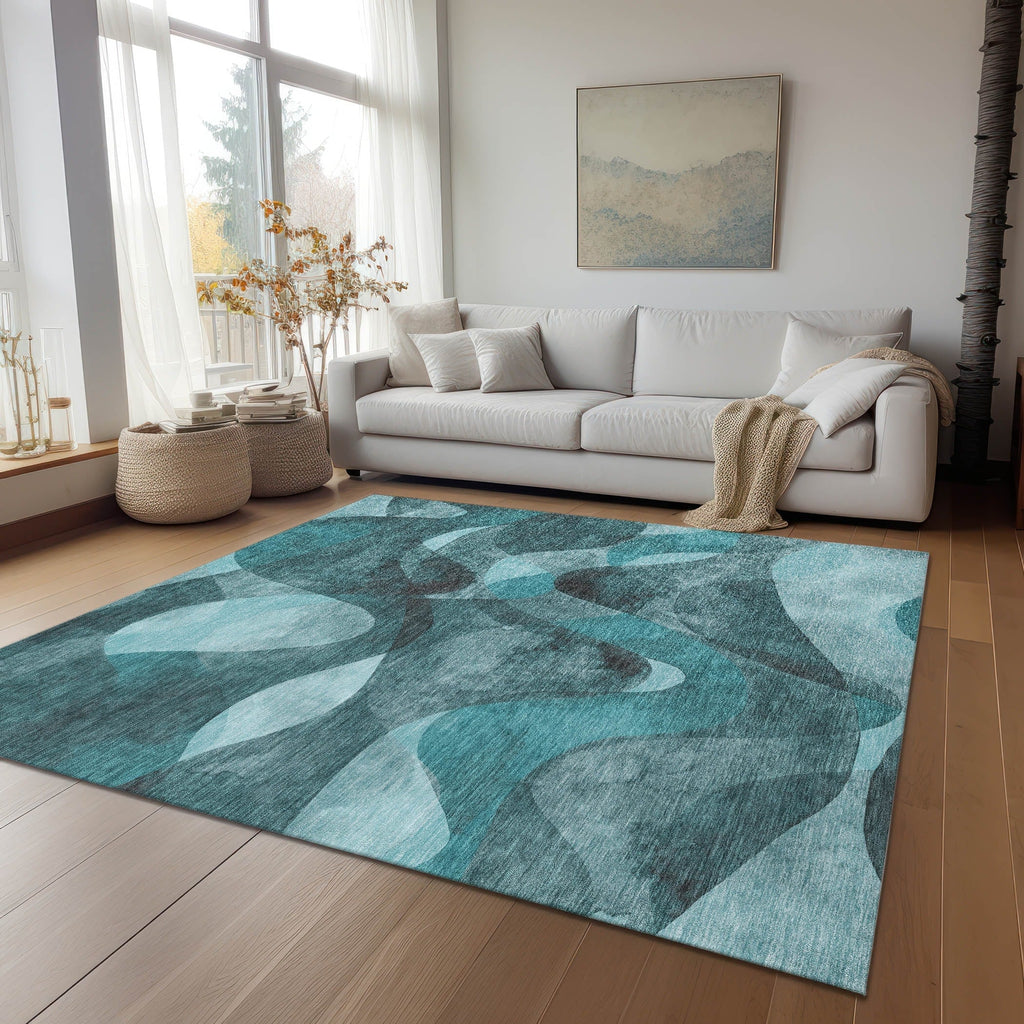 Tapis Chantille moderne lavable en machine pour intérieur/extérieur