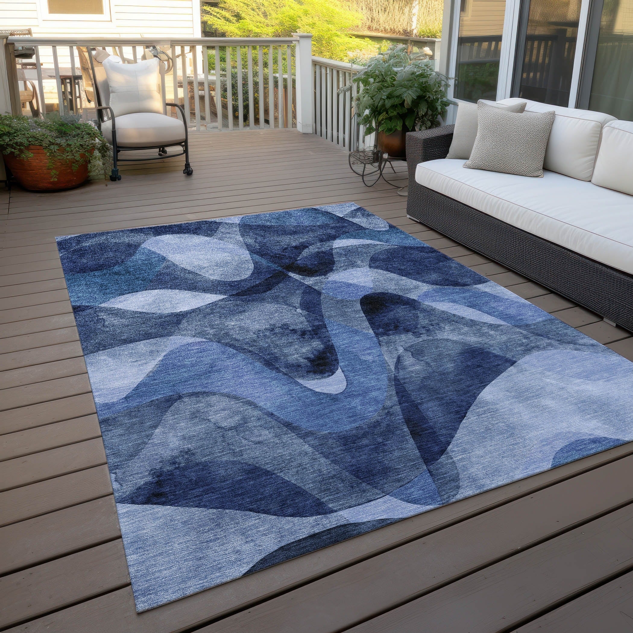 Tapis Chantille moderne lavable en machine pour intérieur/extérieur