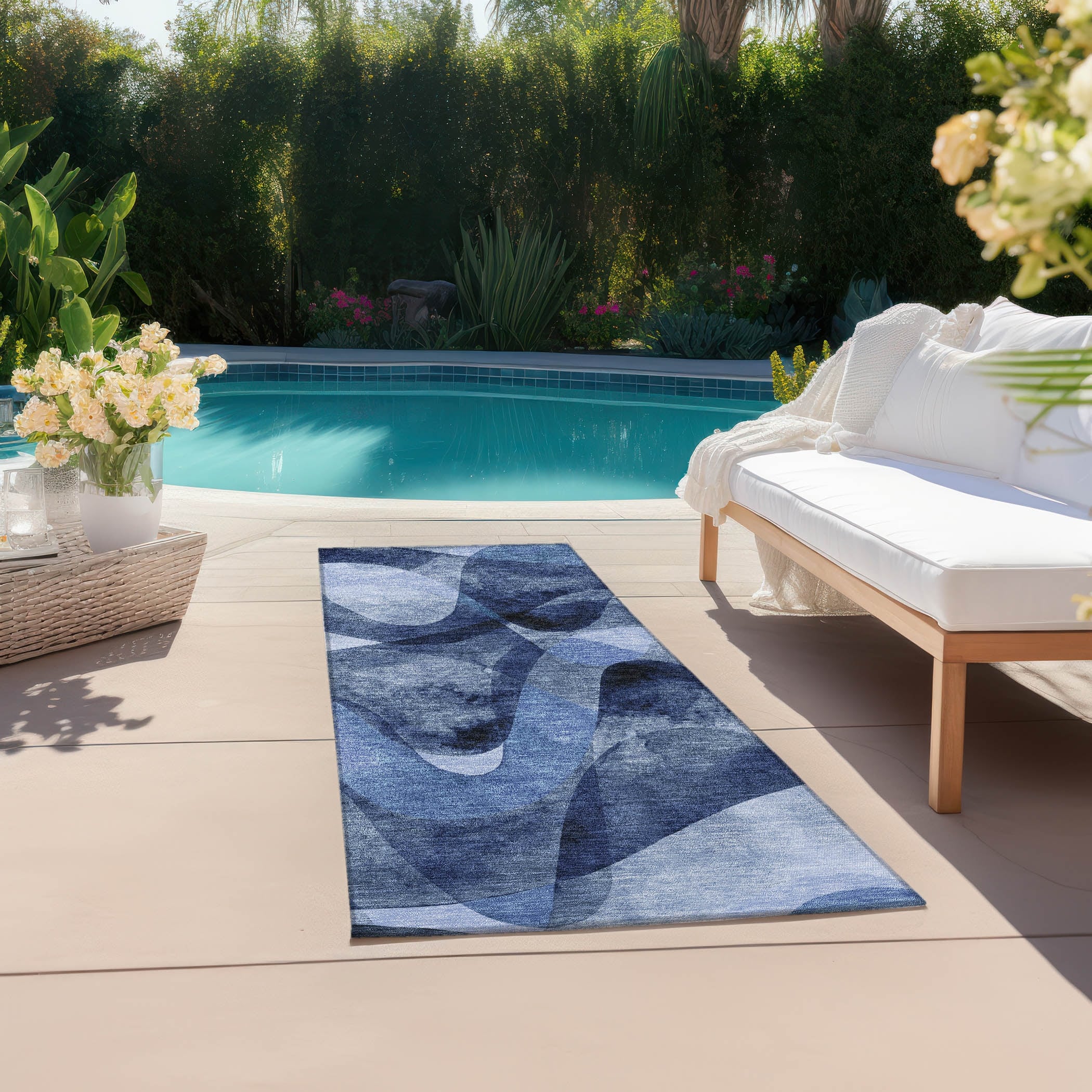 Tapis Chantille moderne lavable en machine pour intérieur/extérieur