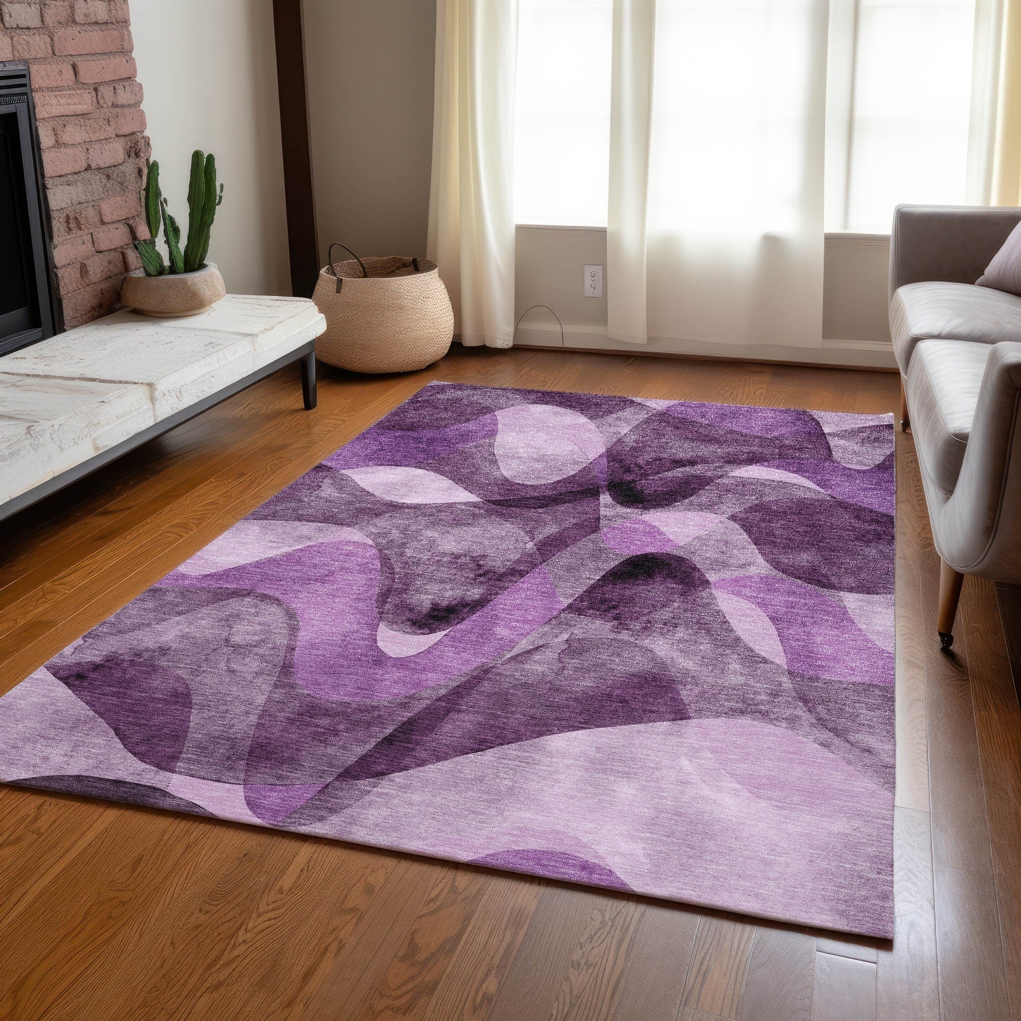 Tapis Chantille moderne lavable en machine pour intérieur/extérieur