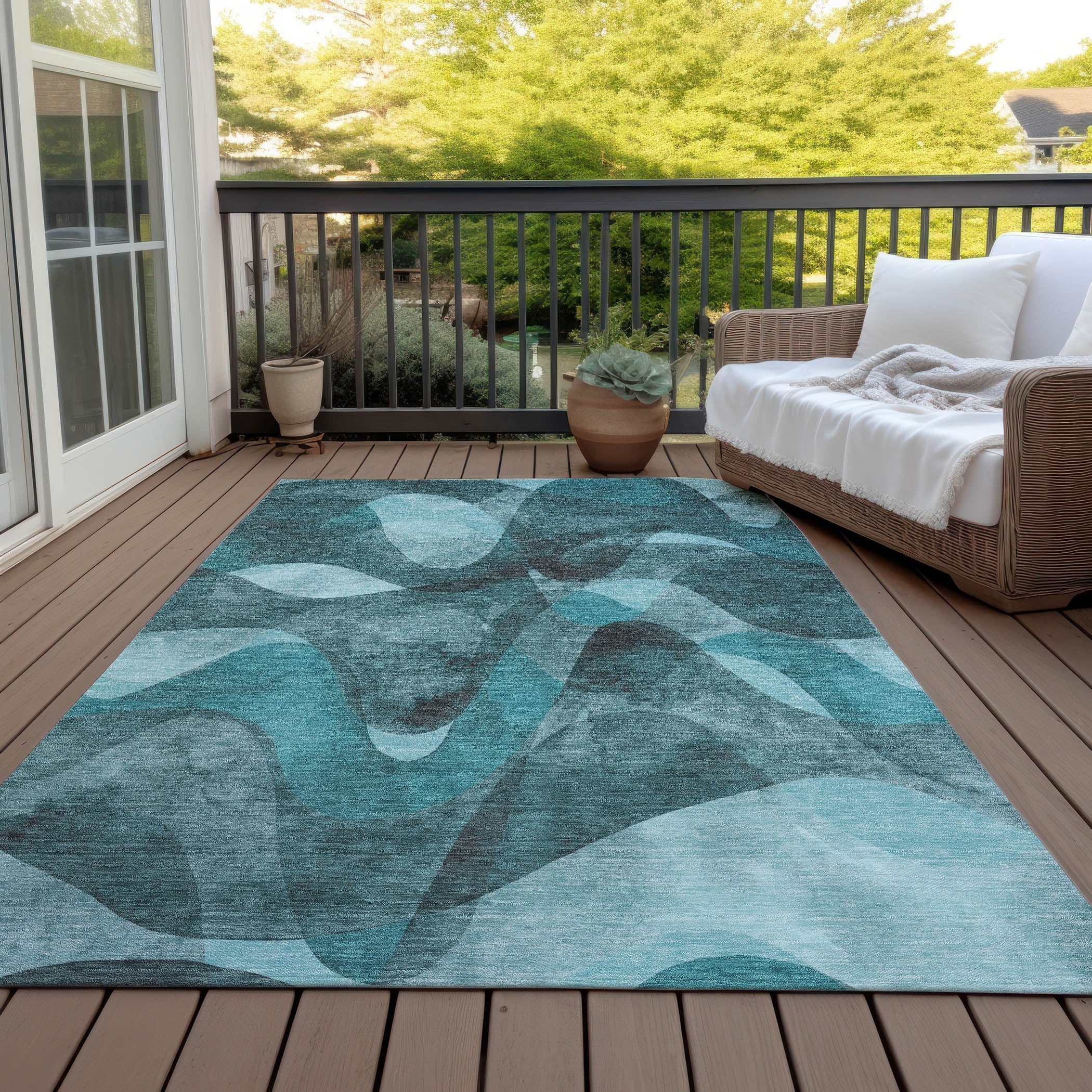 Tapis Chantille moderne lavable en machine pour intérieur/extérieur