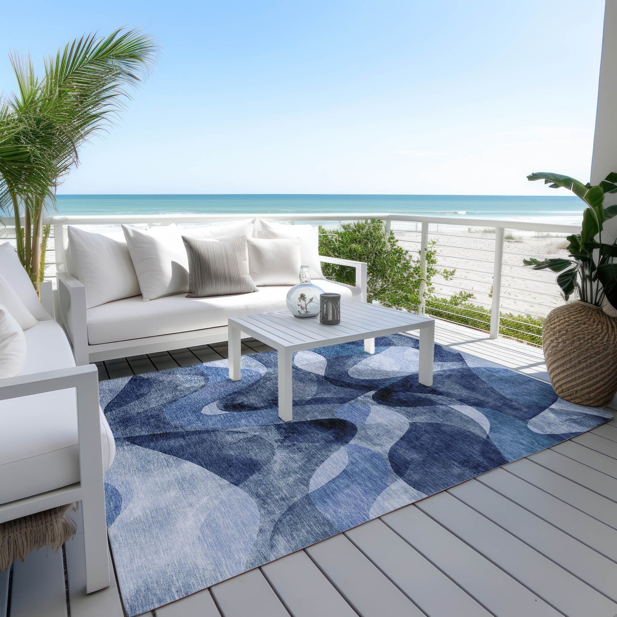 Tapis Chantille moderne lavable en machine pour intérieur/extérieur