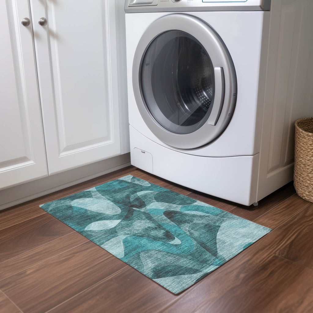 Tapis Chantille moderne lavable en machine pour intérieur/extérieur