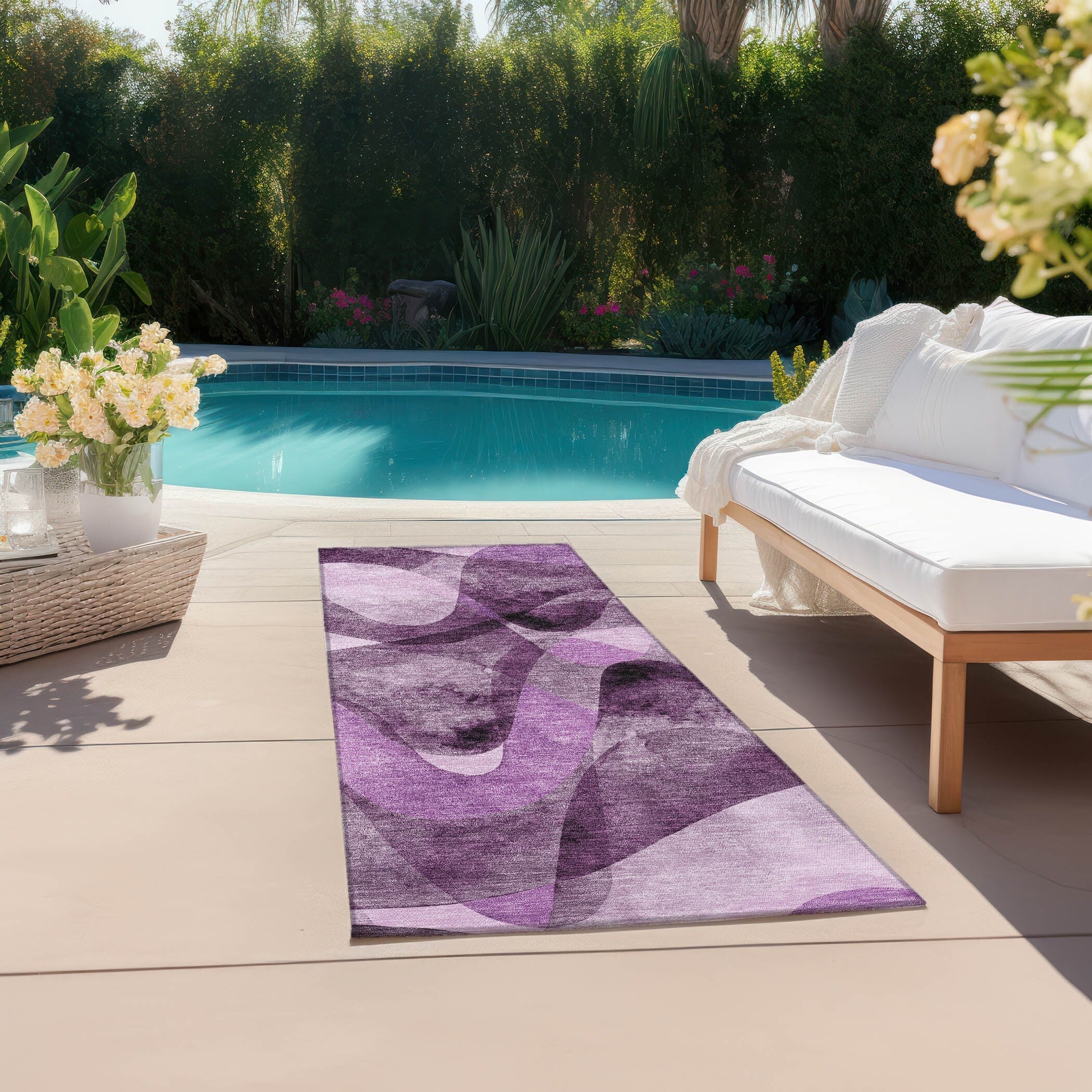 Tapis Chantille moderne lavable en machine pour intérieur/extérieur