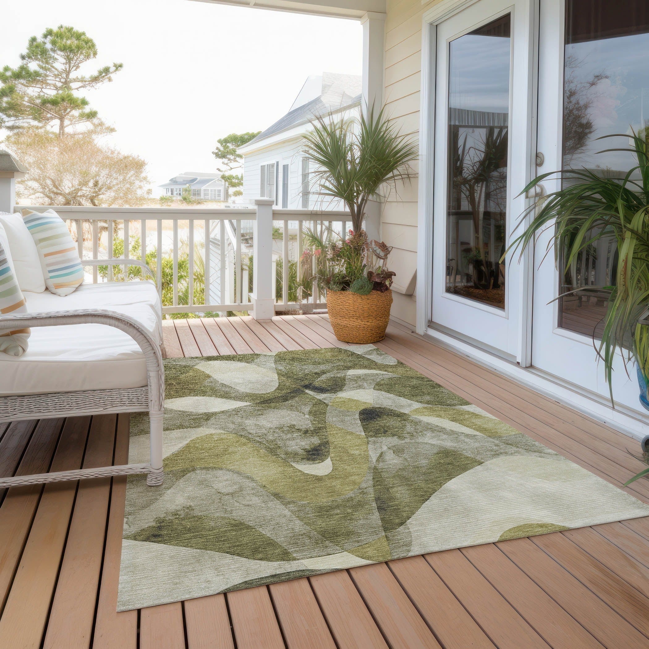 Tapis Chantille moderne lavable en machine pour intérieur/extérieur