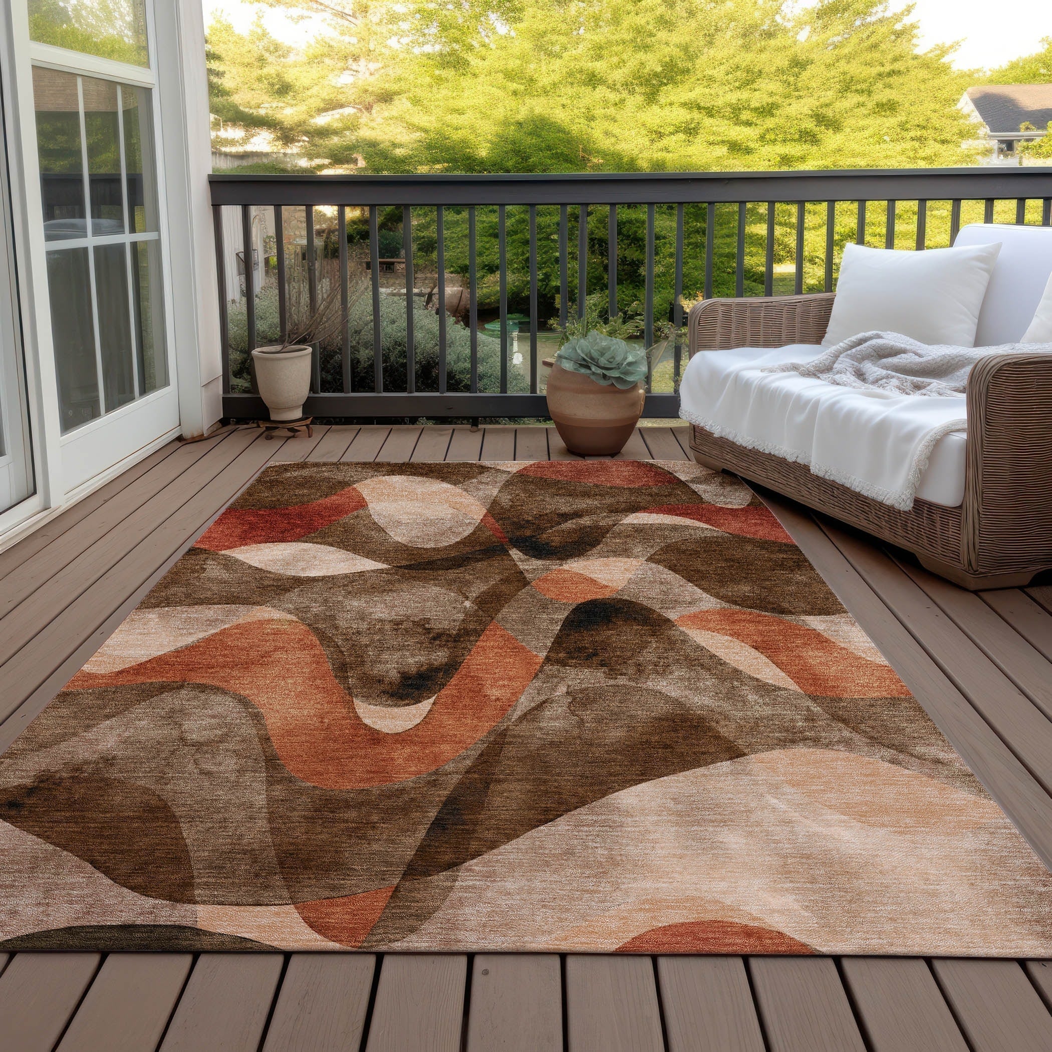 Tapis Chantille moderne lavable en machine pour intérieur/extérieur