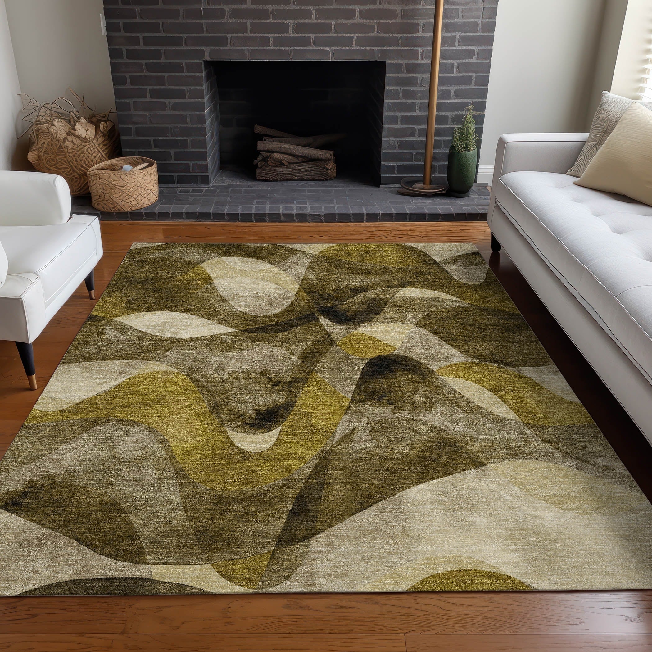 Tapis Chantille moderne lavable en machine pour intérieur/extérieur