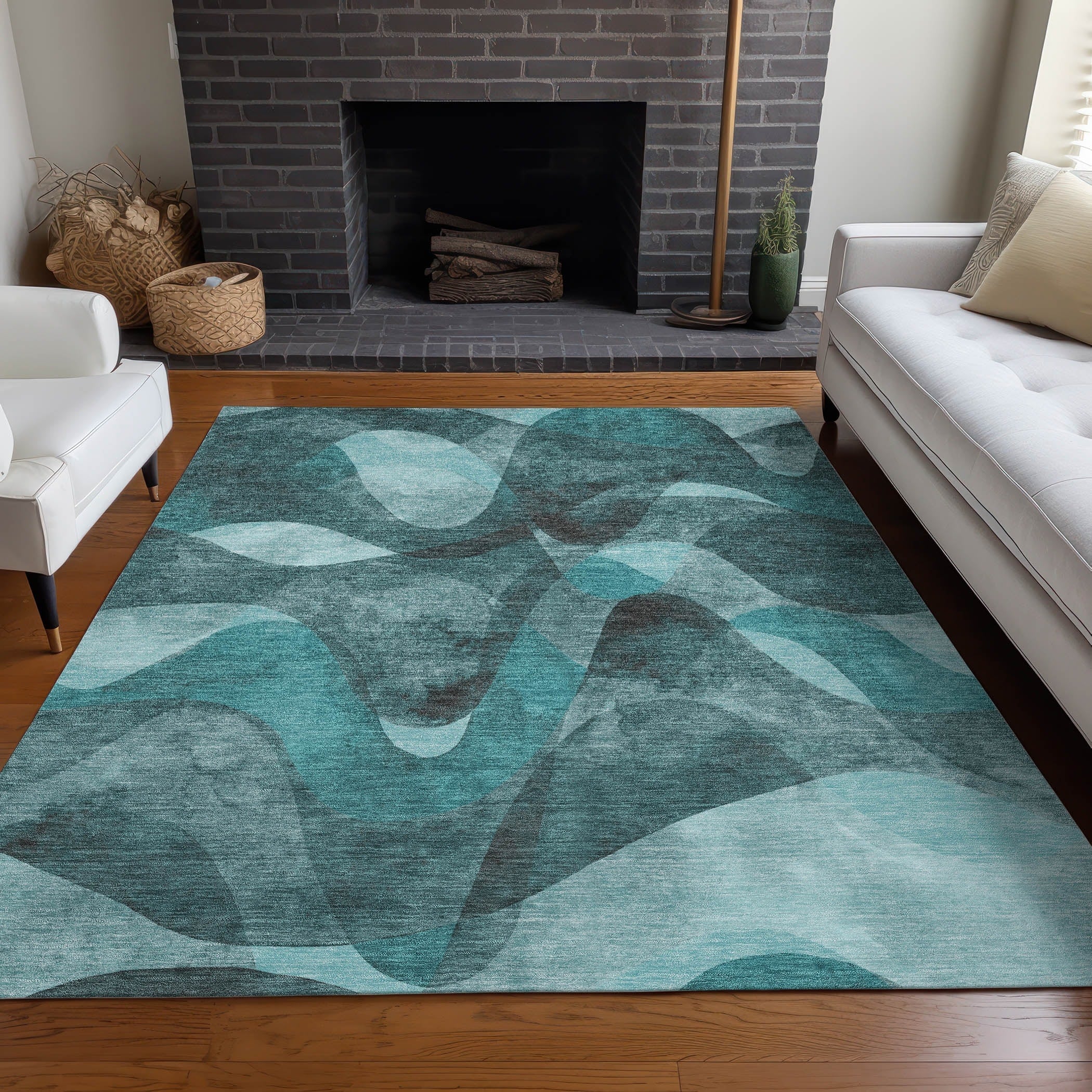Tapis Chantille moderne lavable en machine pour intérieur/extérieur
